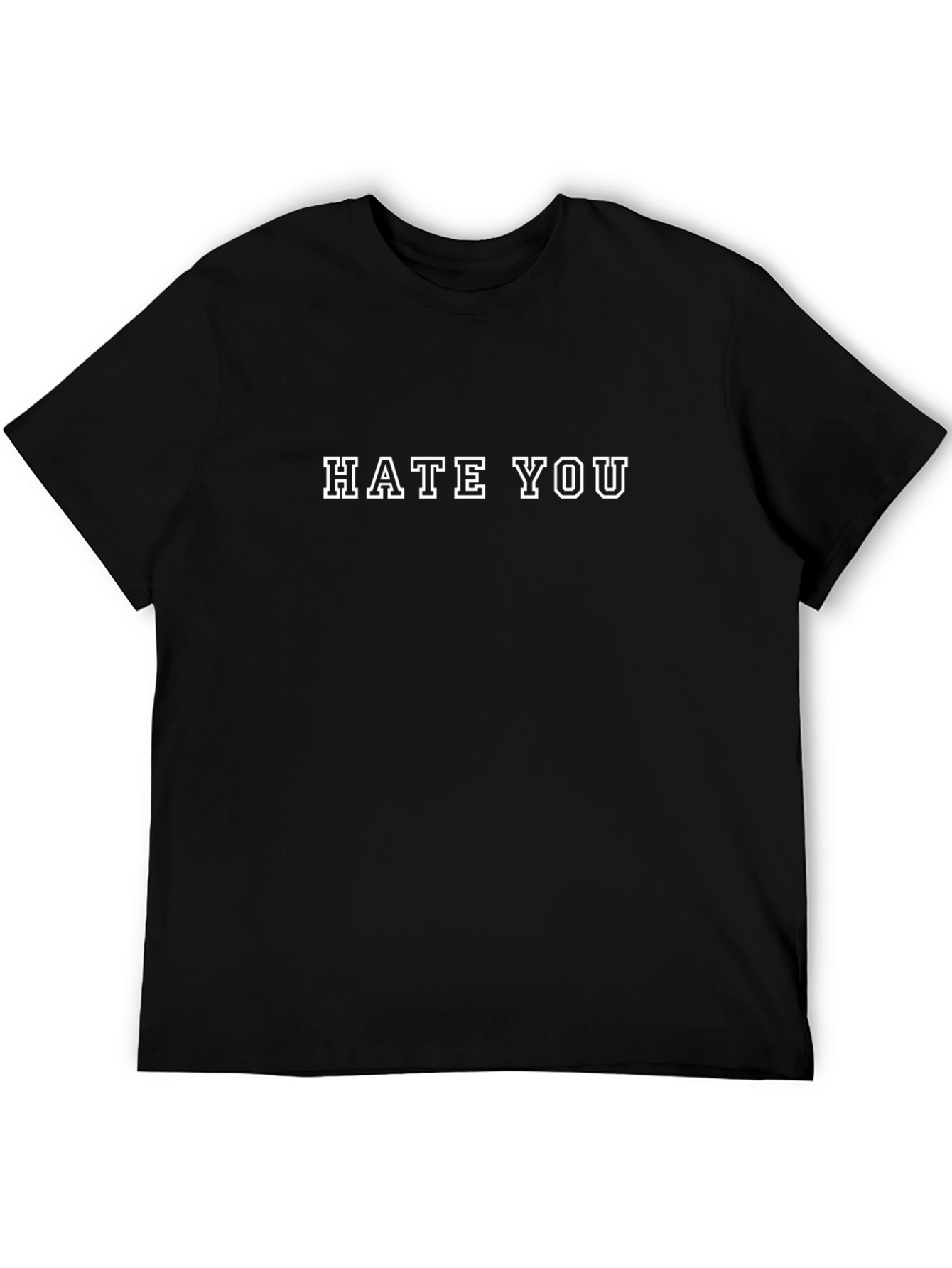 Hate You Graphic T-Shirt - Black Crew Neck Tee