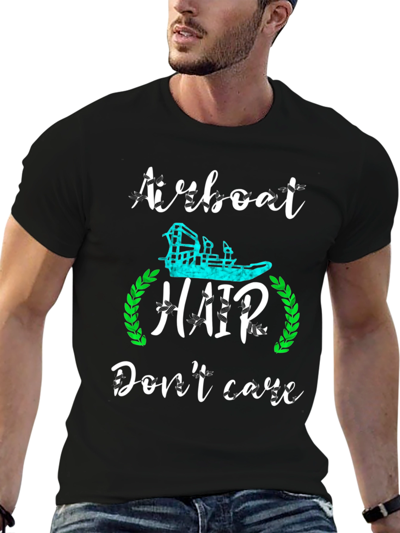 Airboat Hair Dont Care Graphic T-Shirt