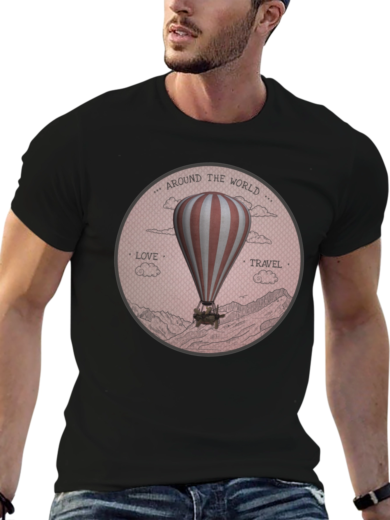 Around the World Hot Air Balloon Graphic Tee