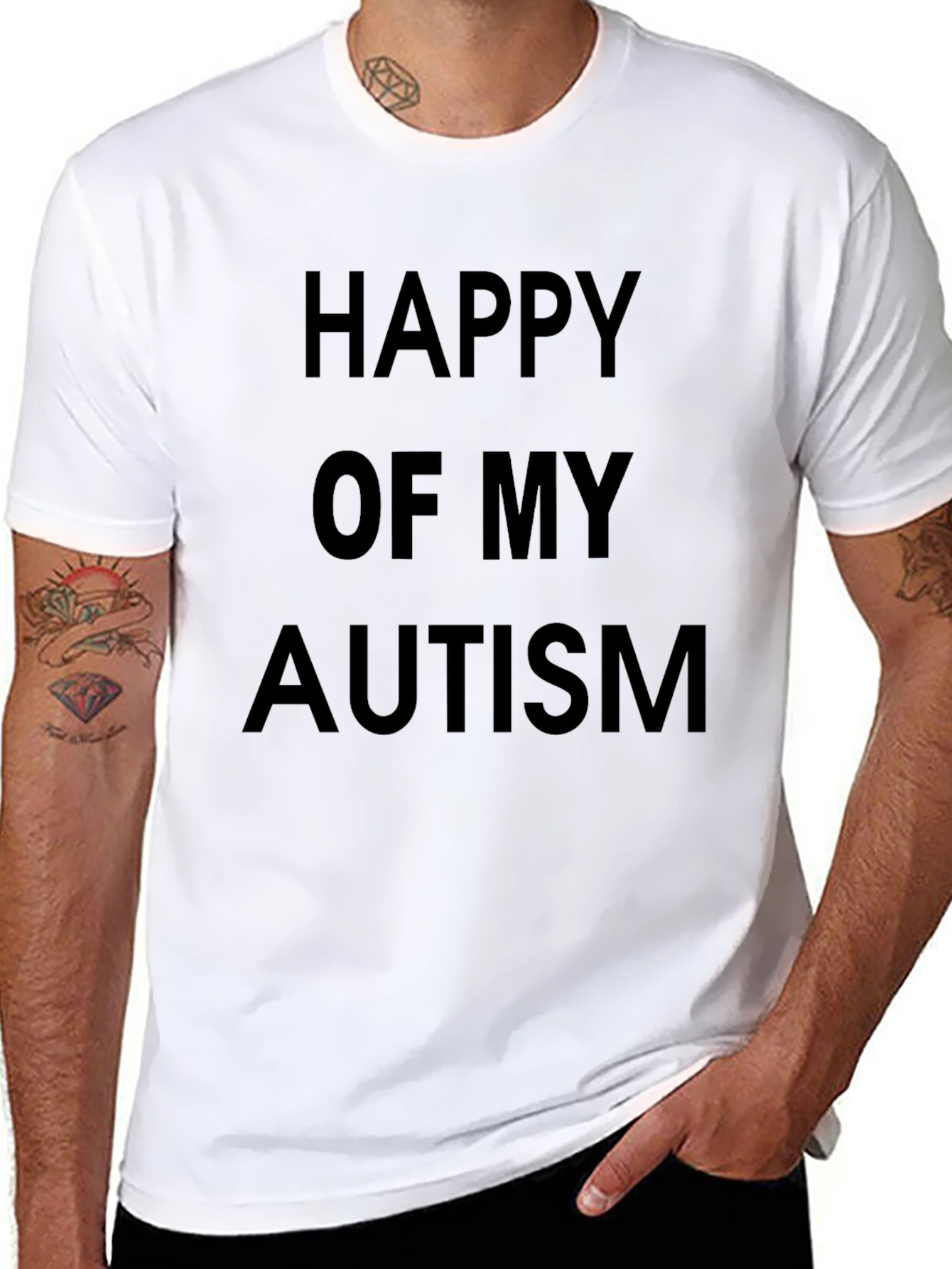 Happy of My Autism Black T-Shirt