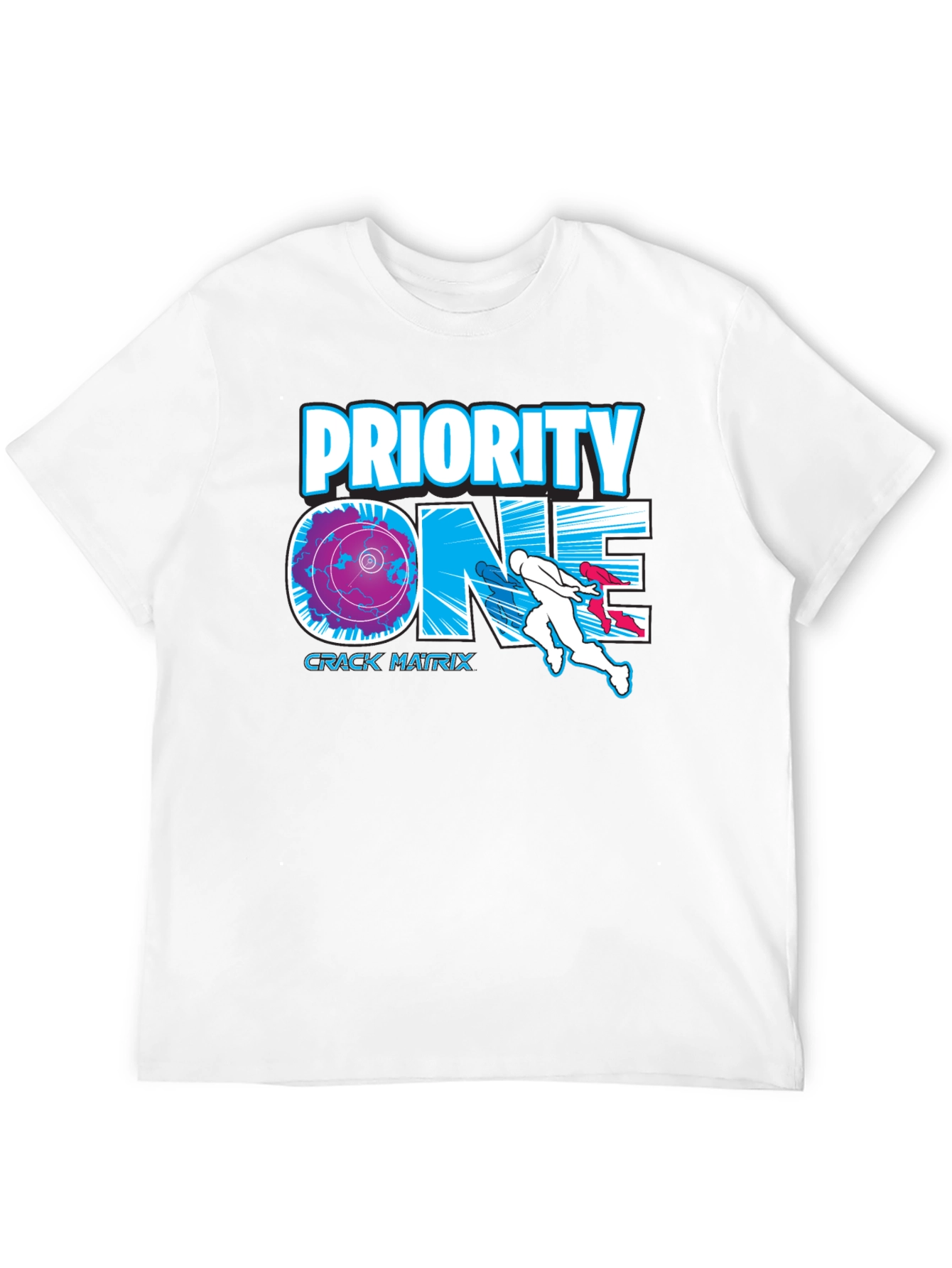 Priority One Crack Matrix Black Graphic Tee