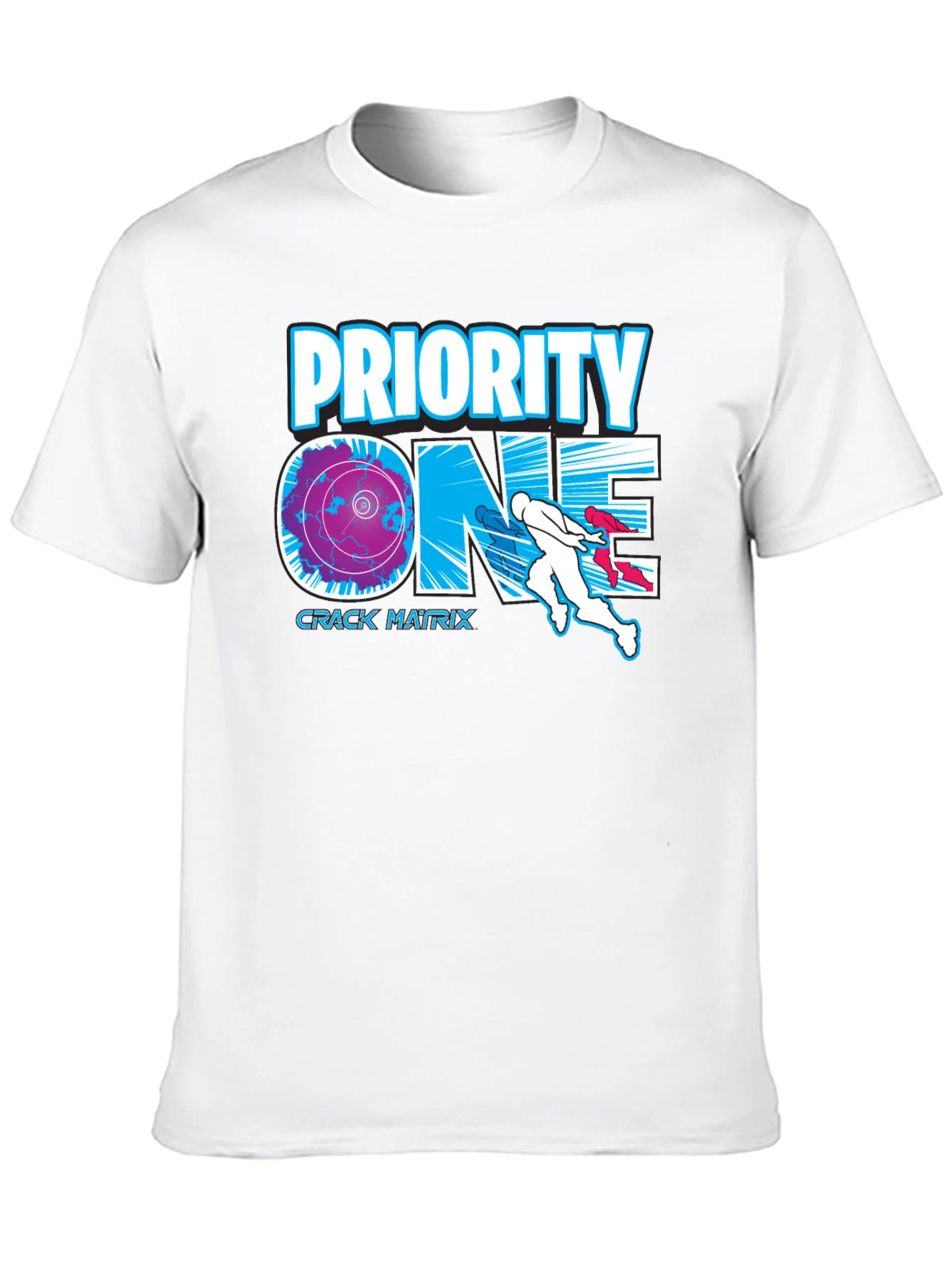 Priority One Crack Matrix Black Graphic Tee