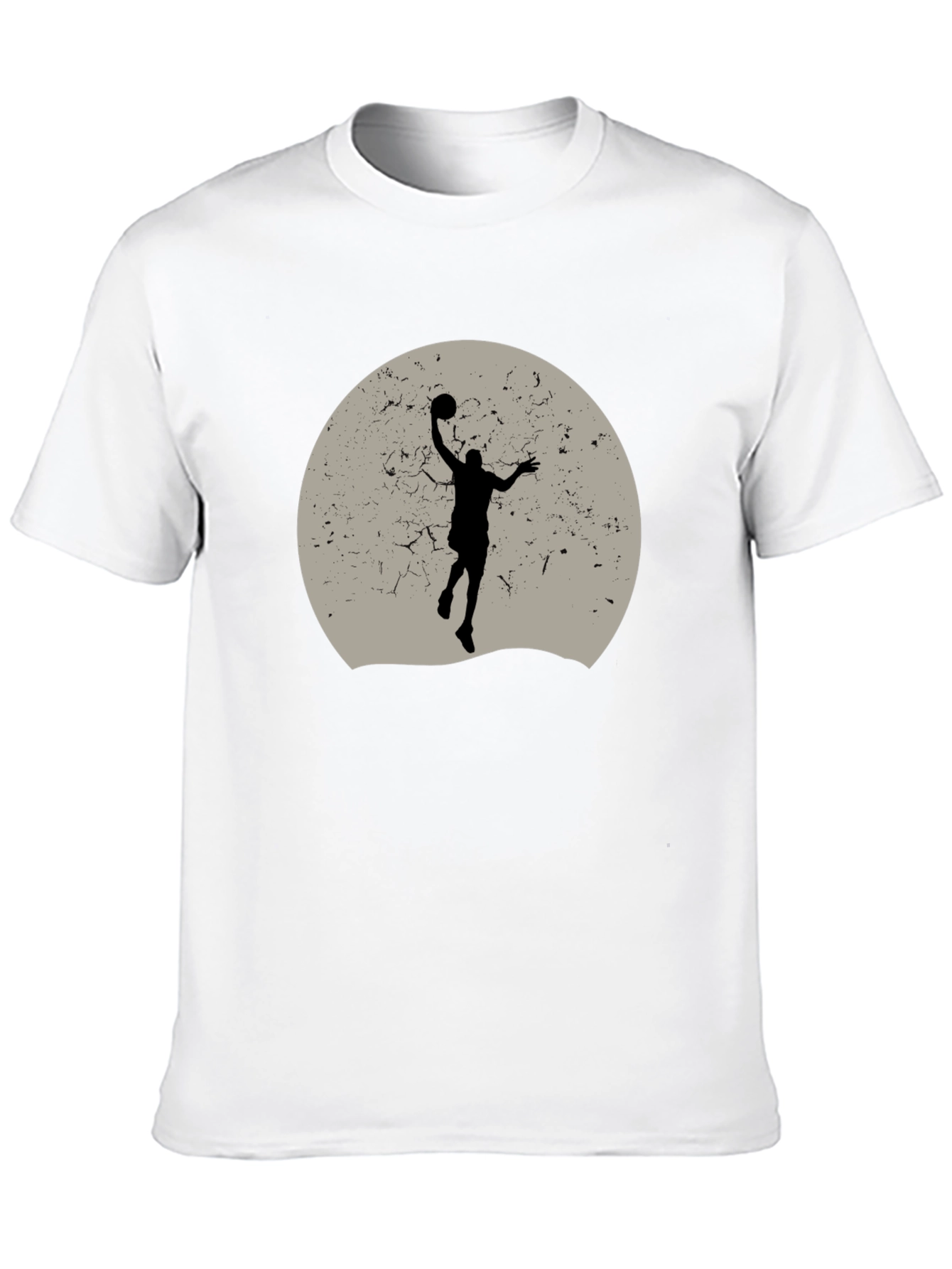 Basketball Silhouette Graphic Tee - Black Cotton Blend
