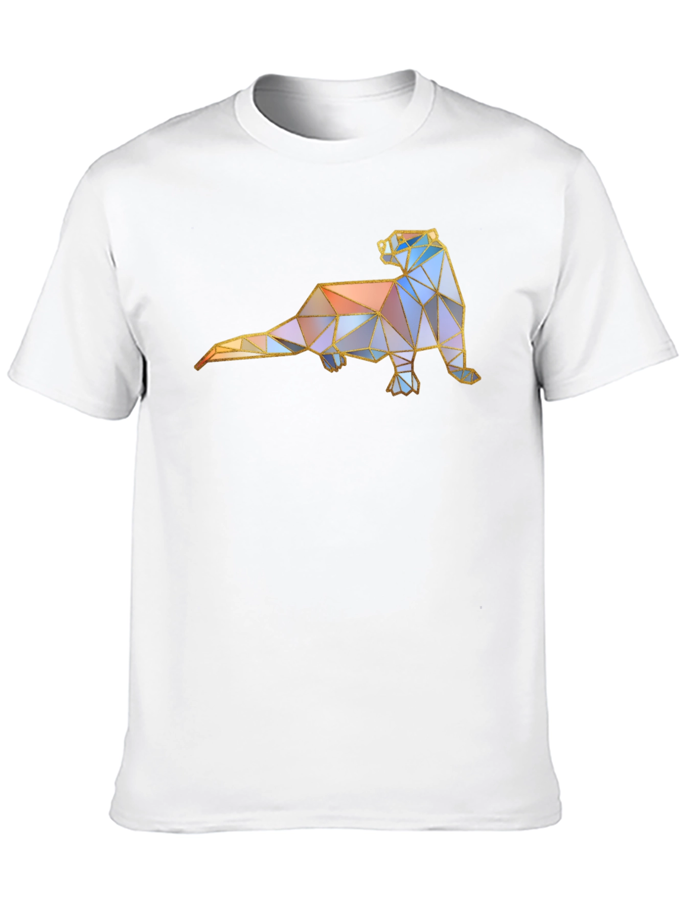 Geometric Otter Graphic Tee - Modern Style