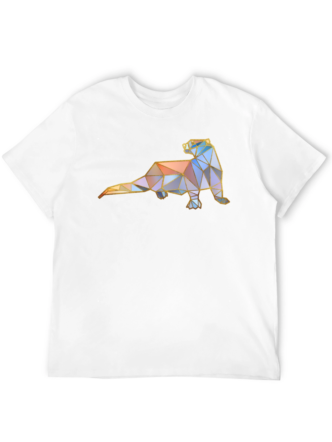 Geometric Otter Graphic Tee - Modern Style