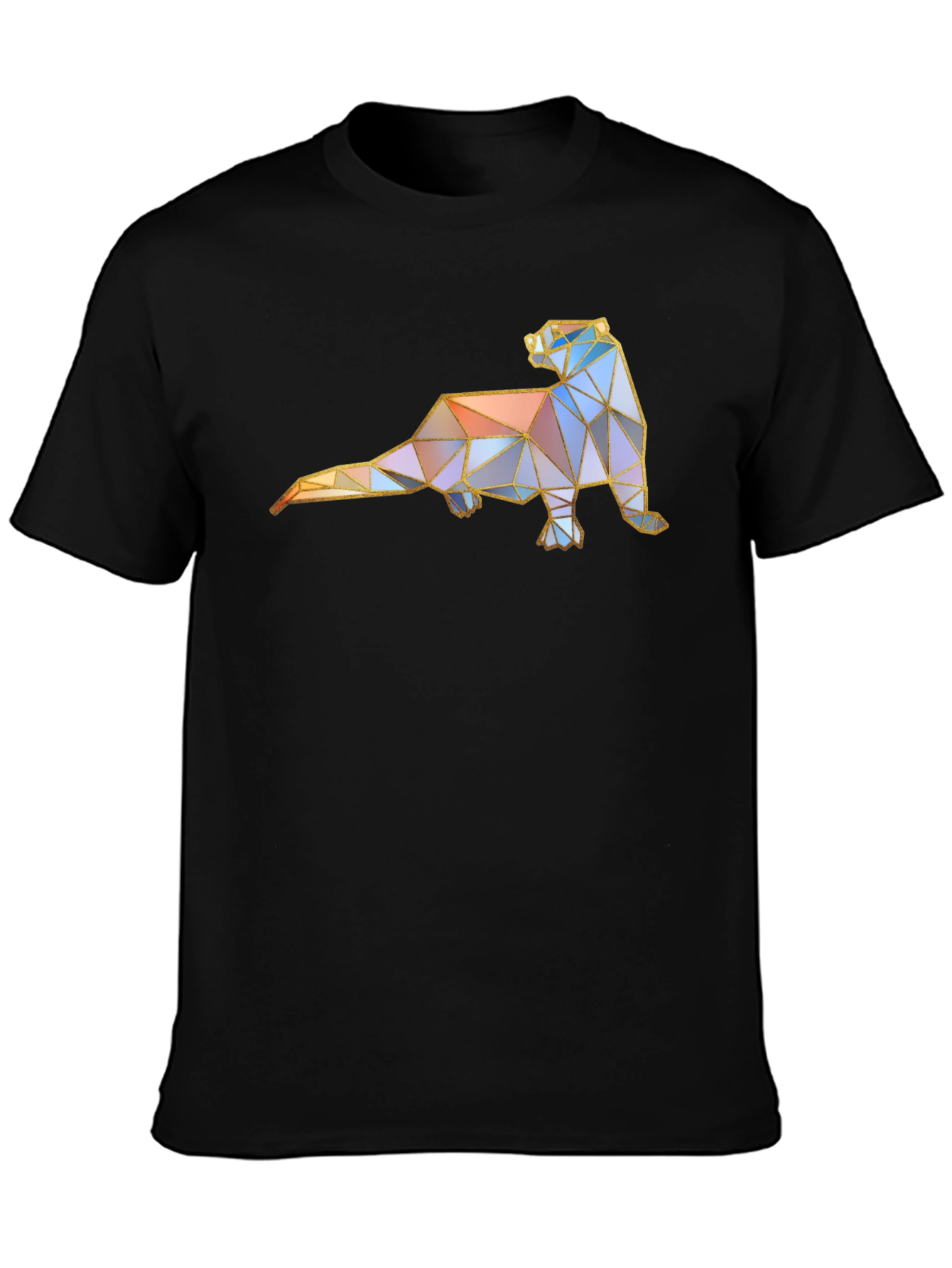 Geometric Otter Graphic Tee - Modern Style