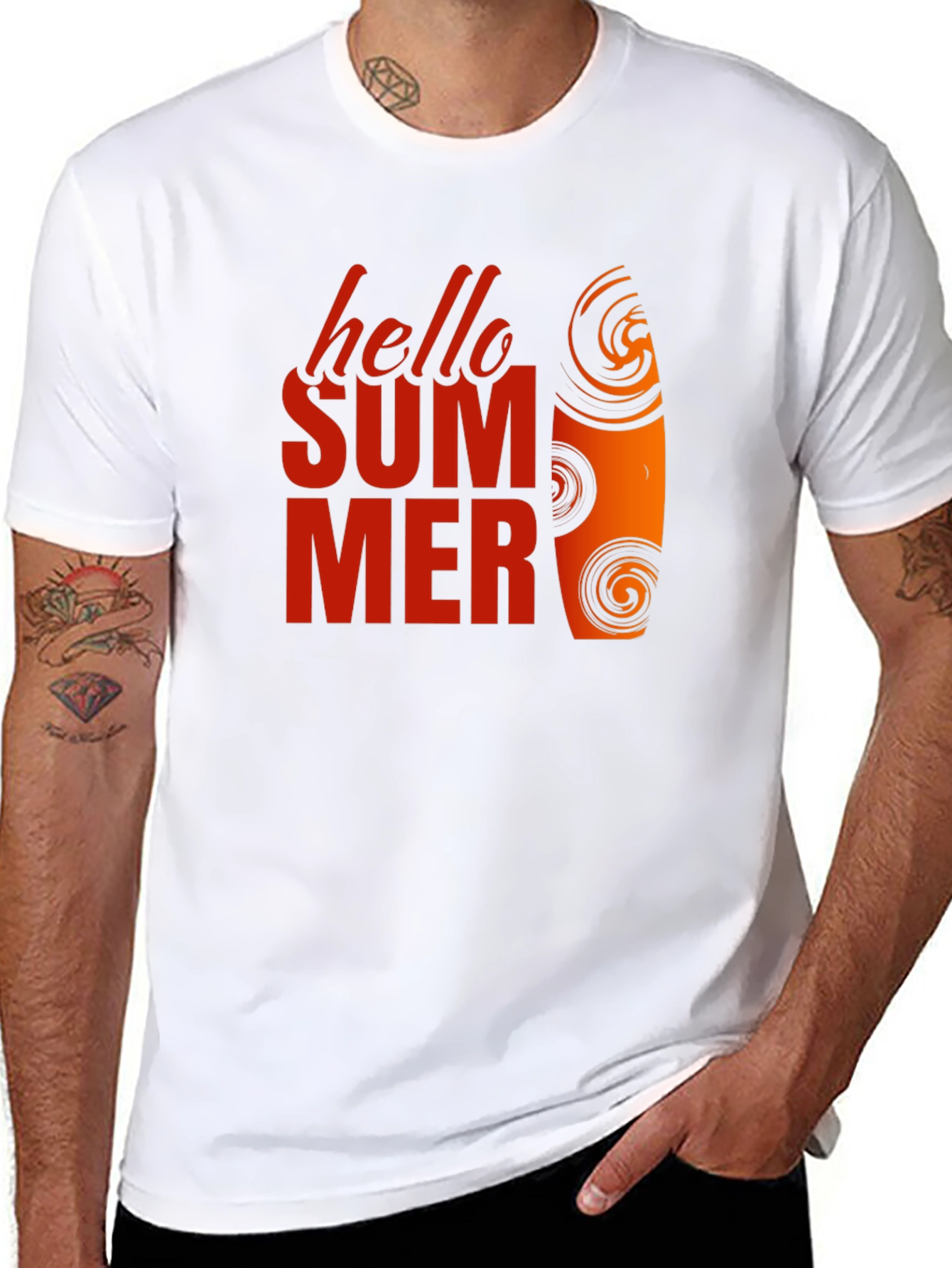 Hello Summer Graphic Tee - Black Cotton T-Shirt