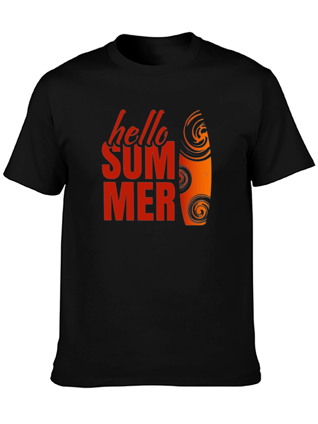 Hello Summer Graphic Tee - Black Cotton T-Shirt