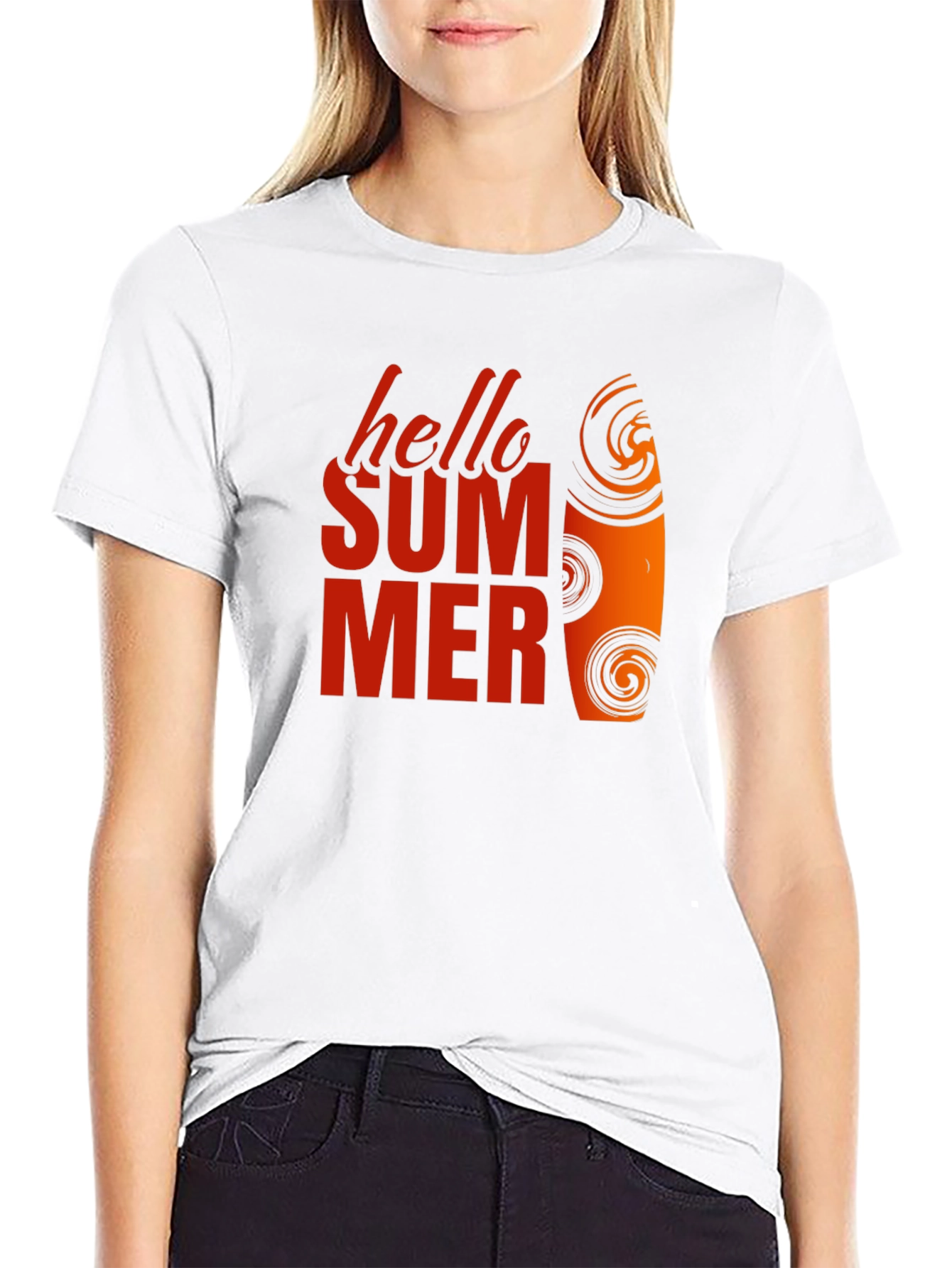 Hello Summer Graphic Tee - Black Cotton T-Shirt