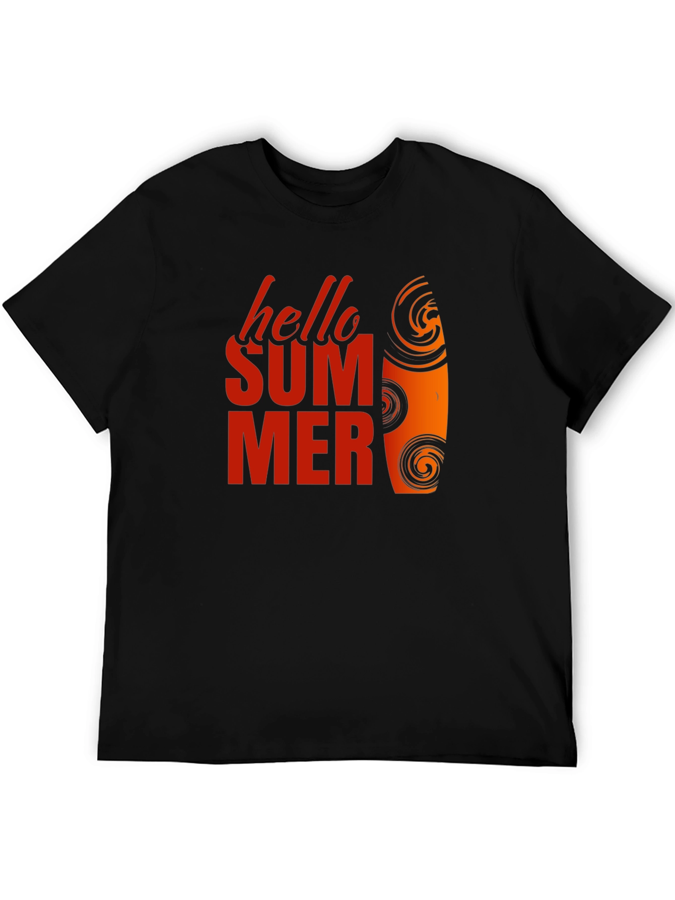 Hello Summer Graphic Tee - Black Cotton T-Shirt
