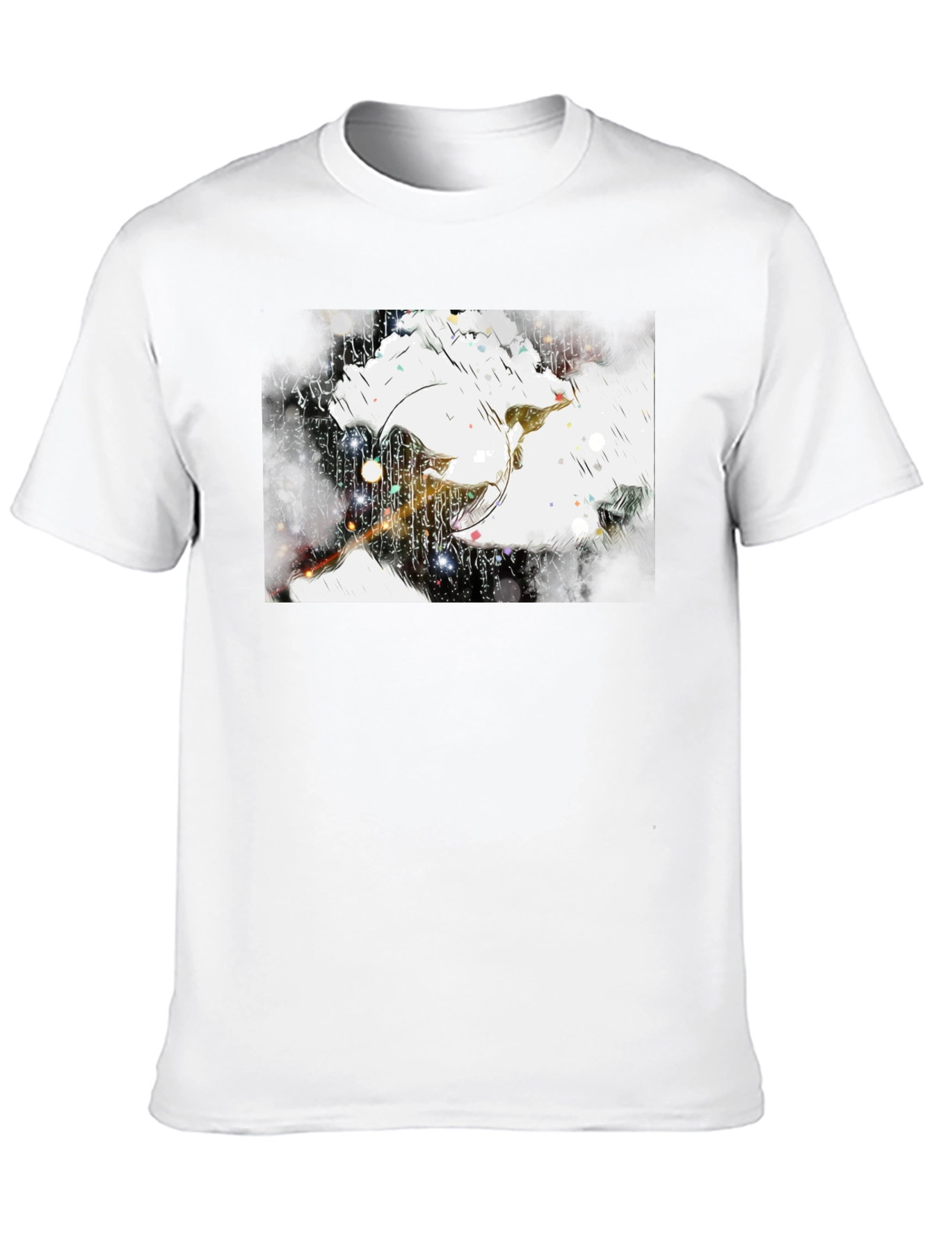Abstract Graphic Print Black Tee
