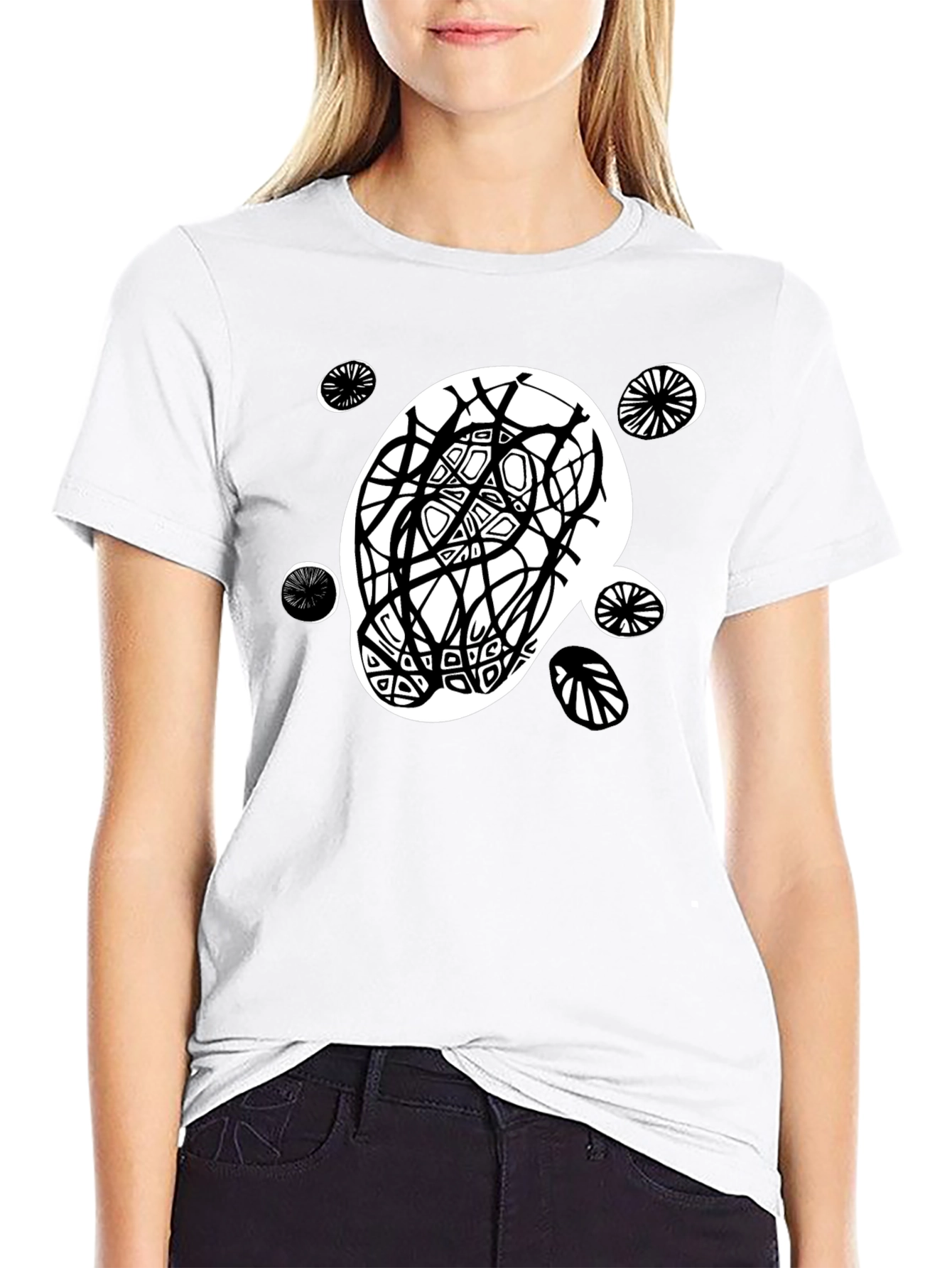 Abstract Graphic Print Tee - Modern Casual Style