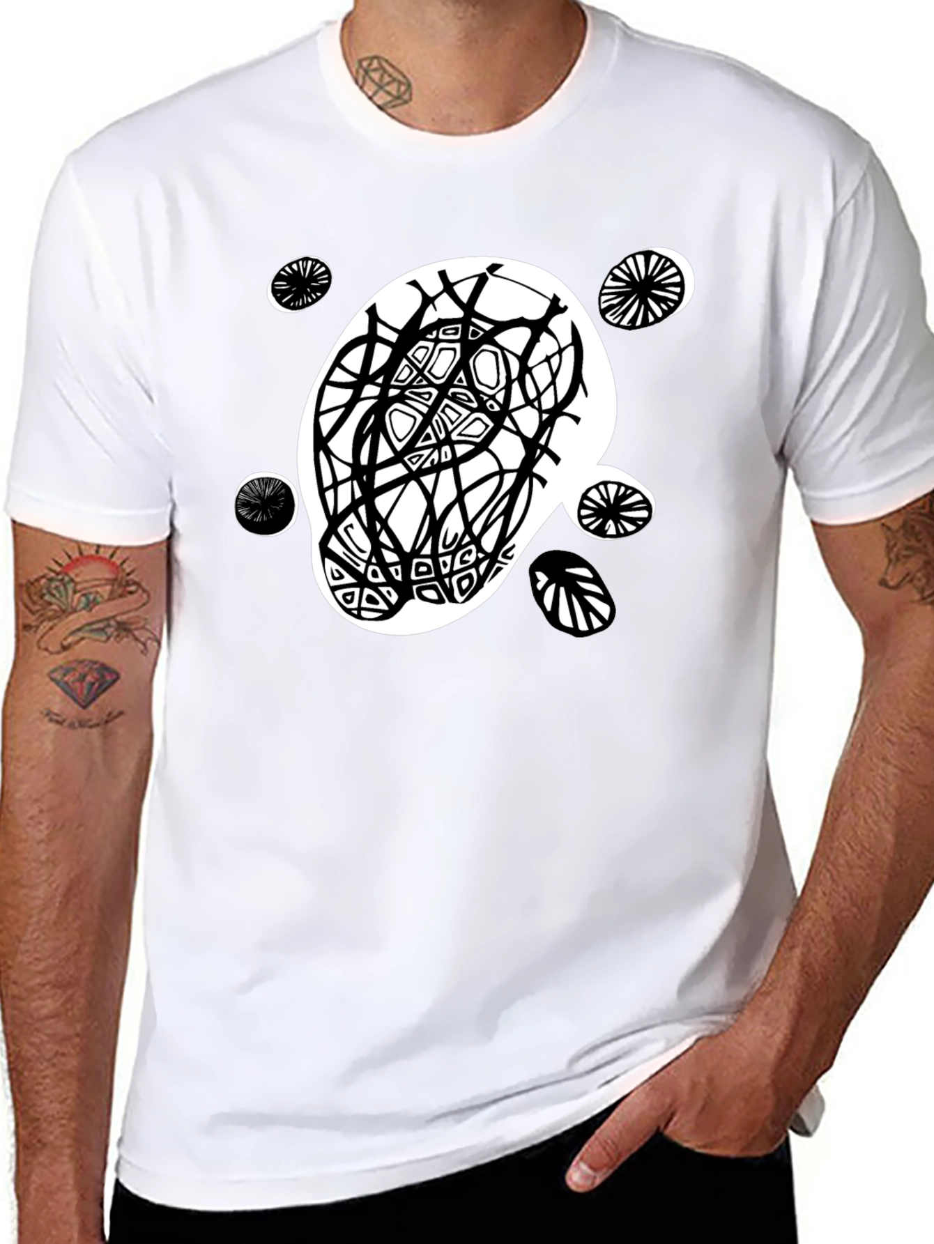 Abstract Graphic Print Tee - Modern Casual Style
