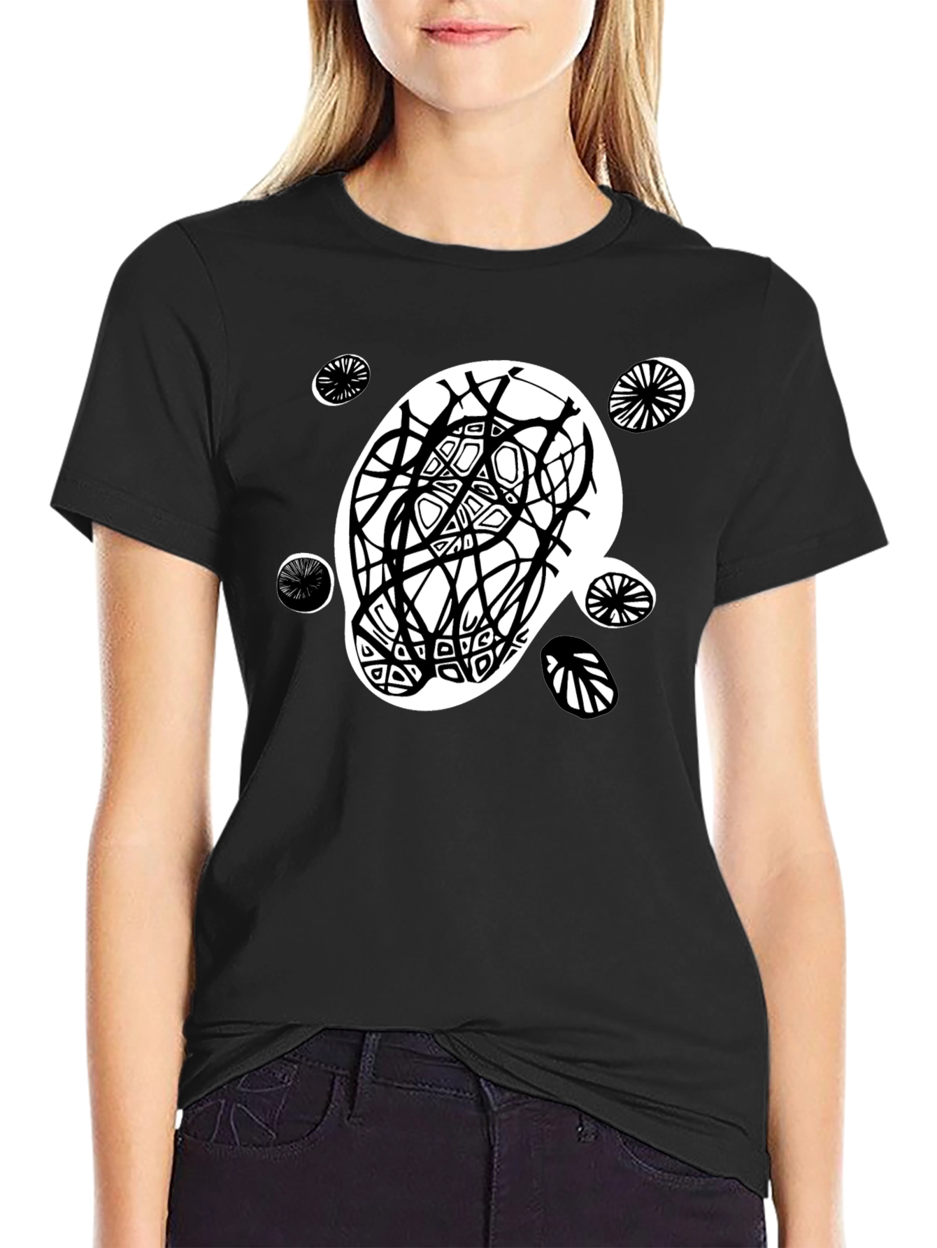 Abstract Graphic Print Tee - Modern Casual Style