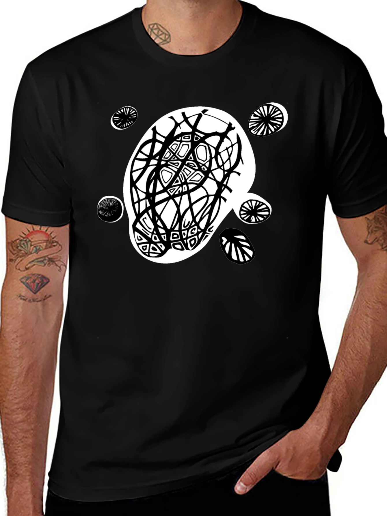 Abstract Graphic Print Tee - Modern Casual Style