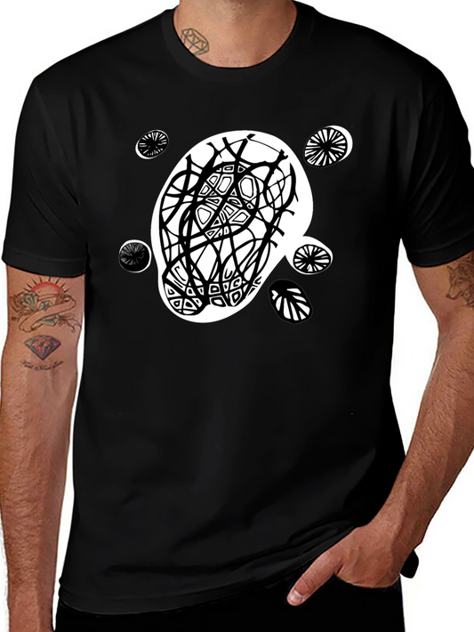Abstract Graphic Print Tee - Modern Casual Style