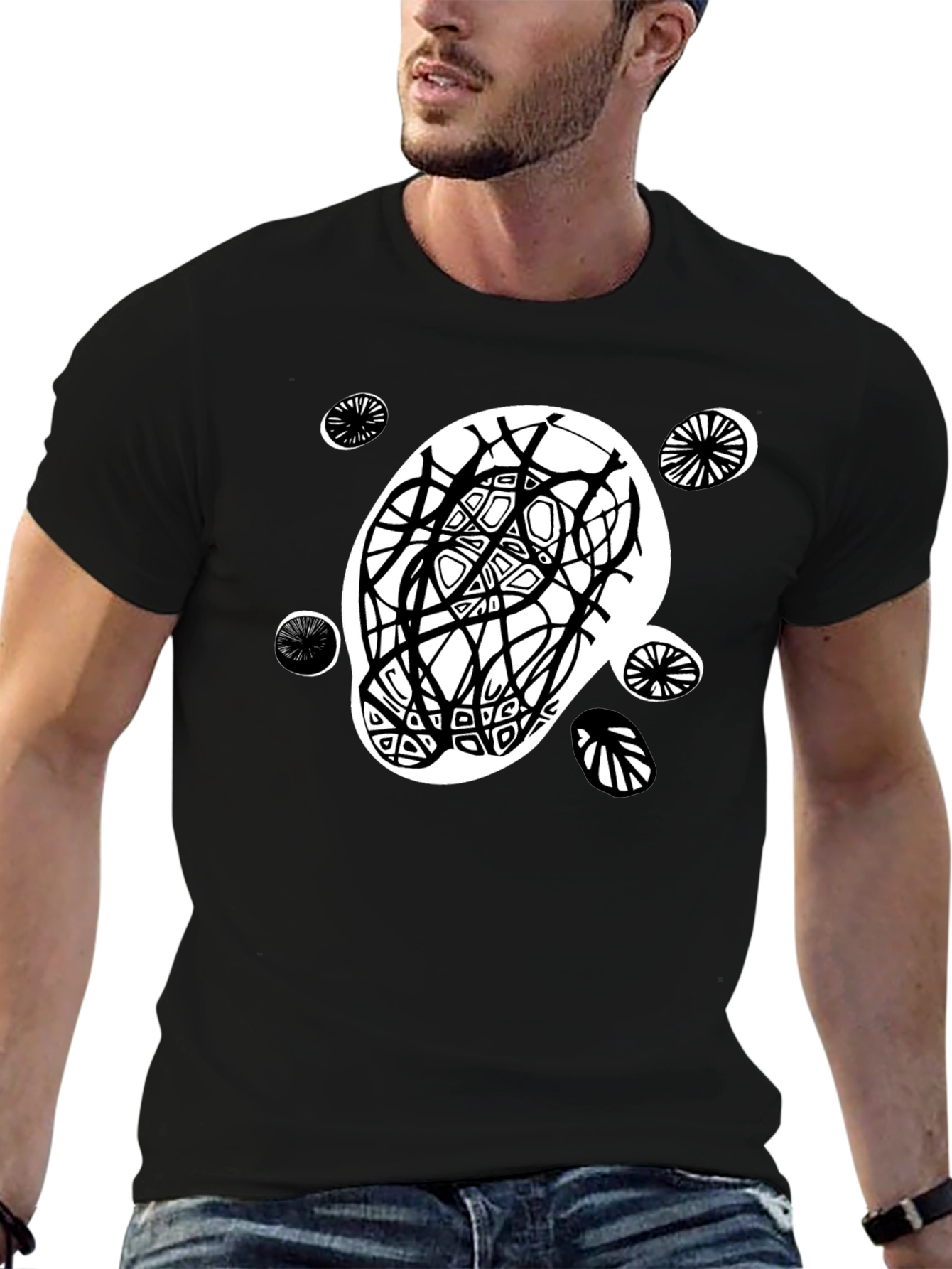 Abstract Graphic Print Tee - Modern Casual Style