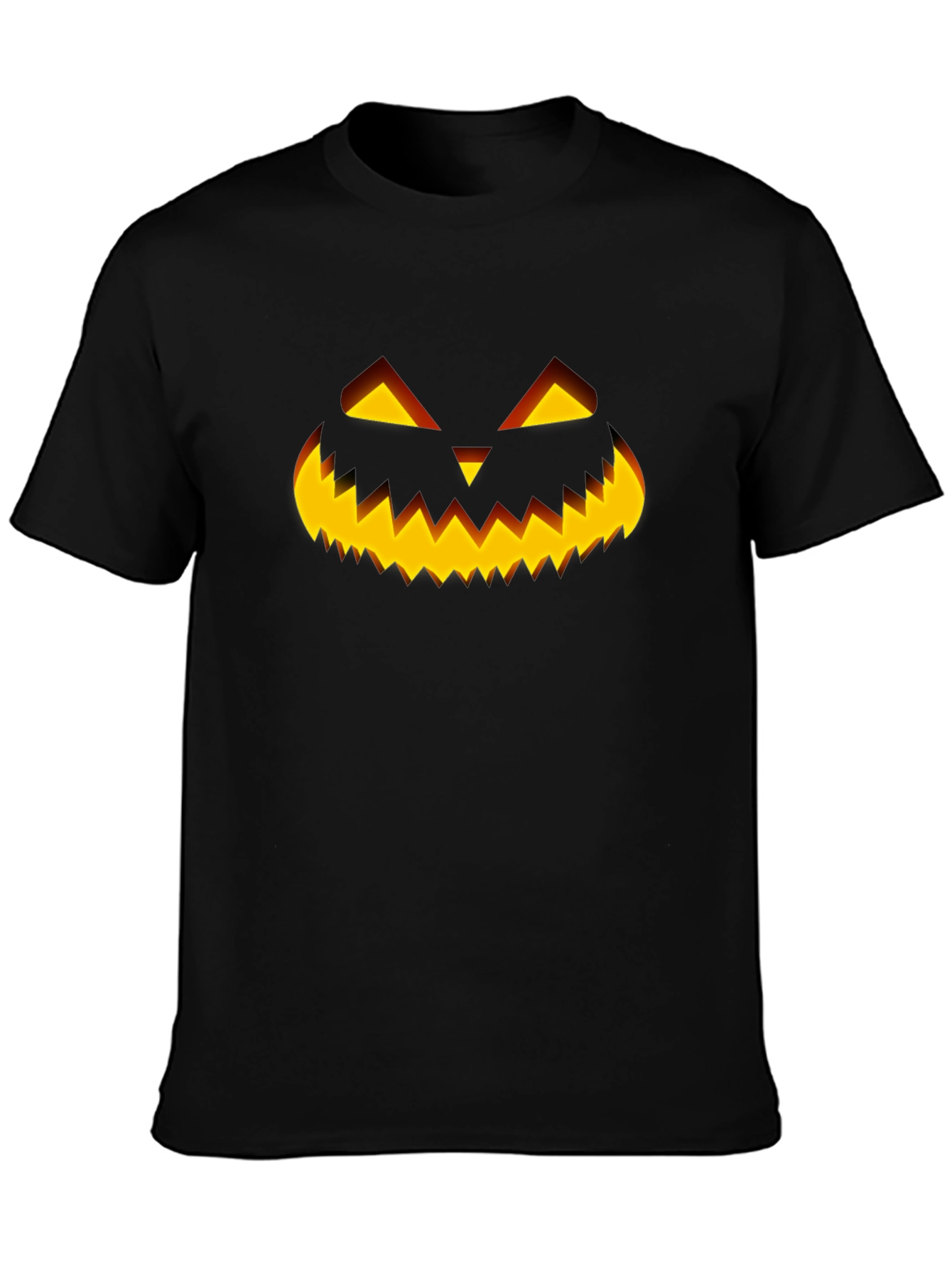 Halloween Pumpkin Face Black T-Shirt