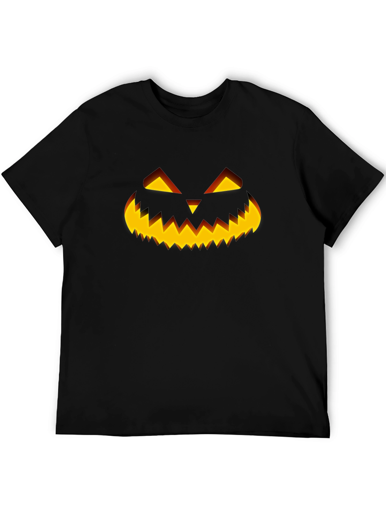 Halloween Pumpkin Face Black T-Shirt