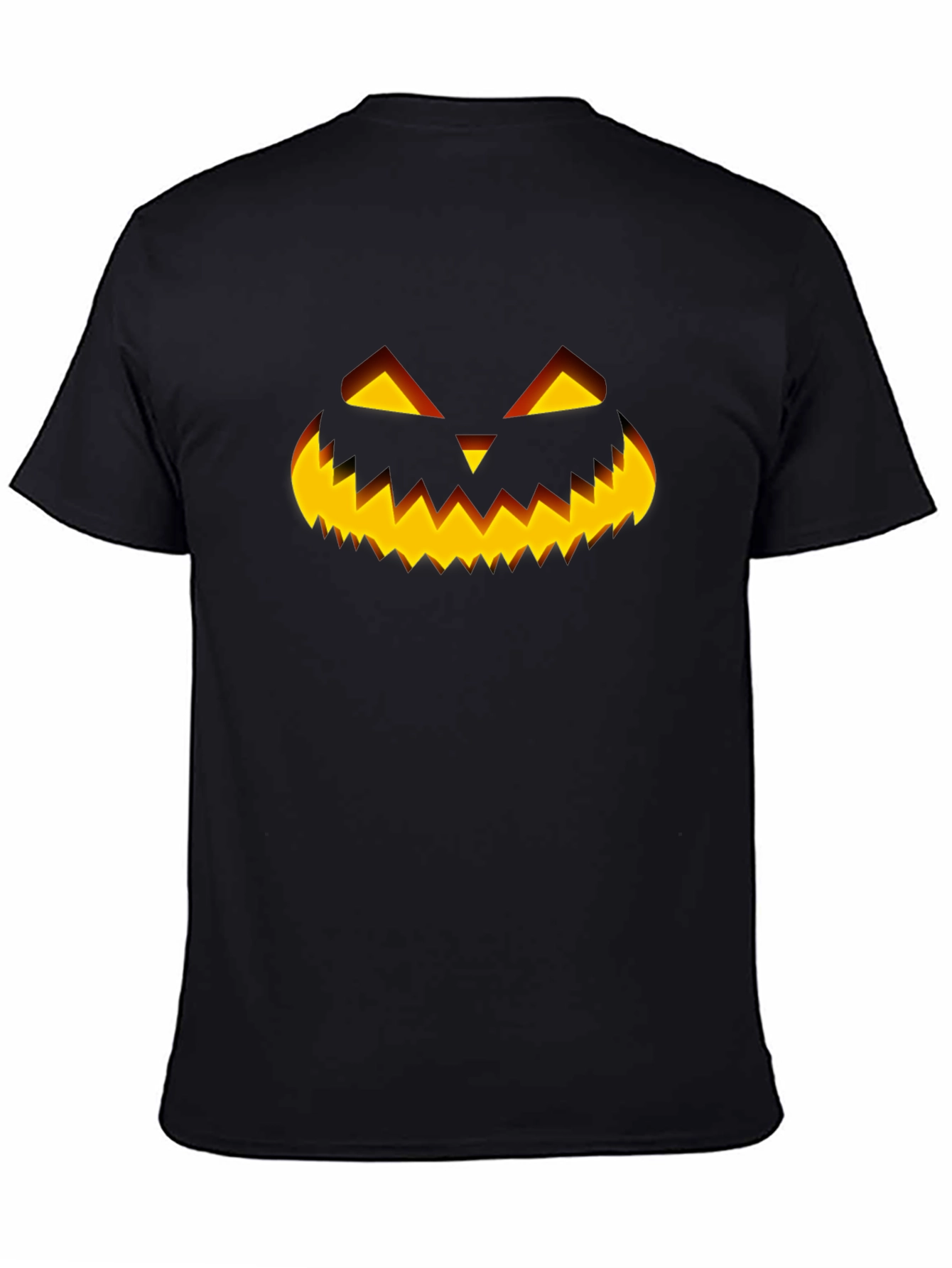 Halloween Pumpkin Face Black T-Shirt