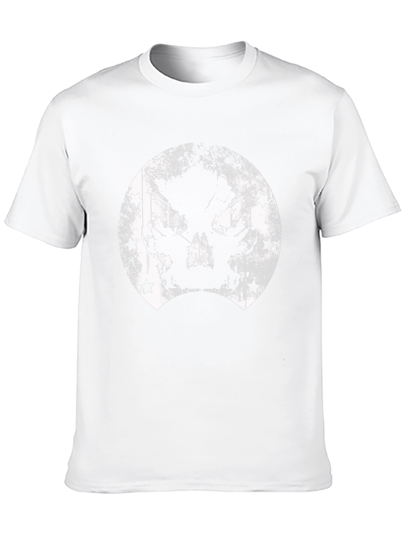 Grunge Skull & Stars Graphic T-Shirt