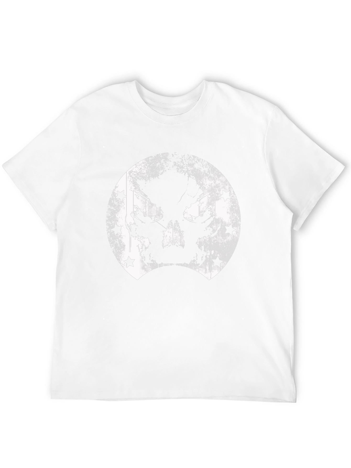 Grunge Skull & Stars Graphic T-Shirt