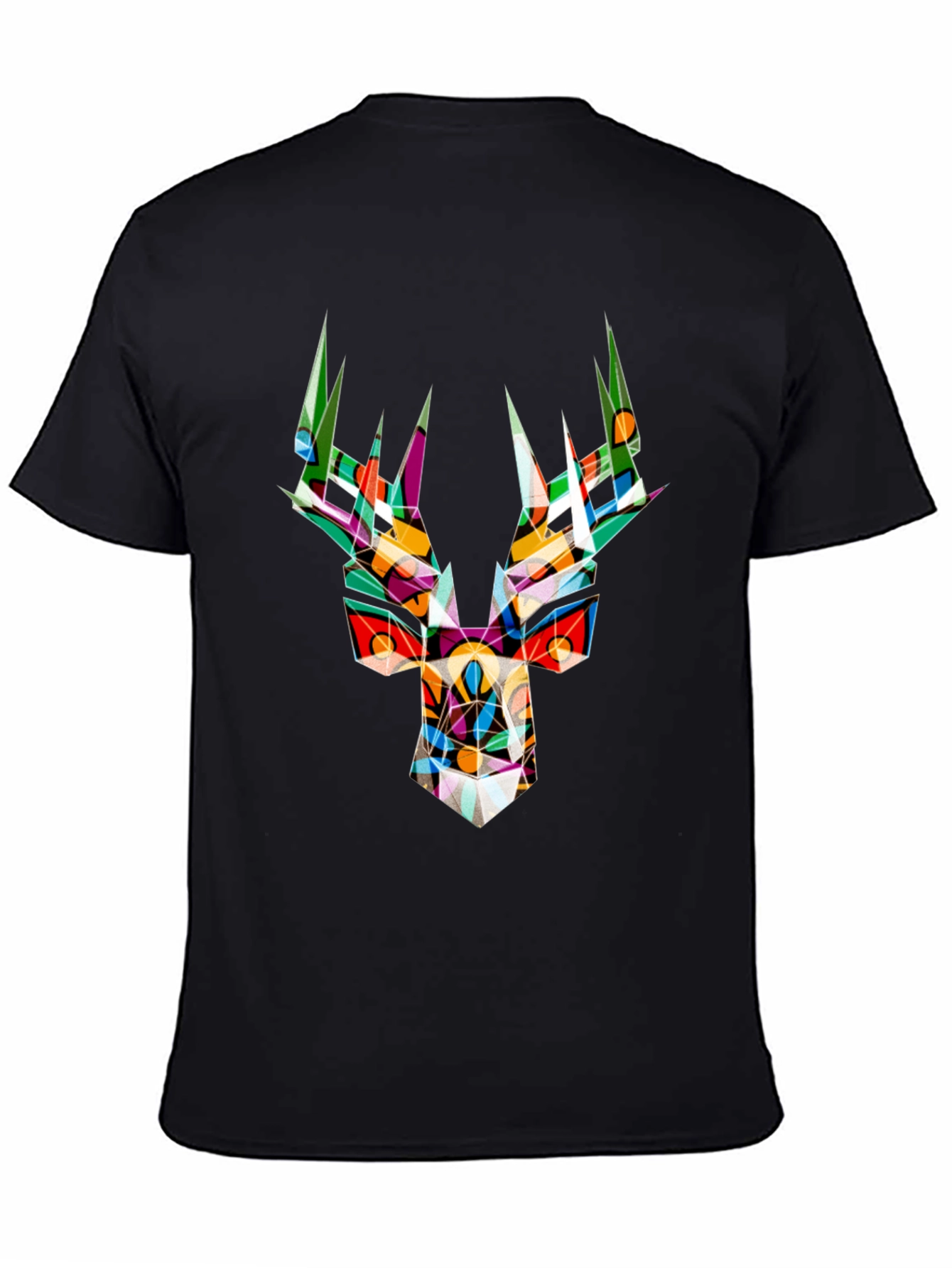 Abstract Geometric Deer Head Graphic Tee