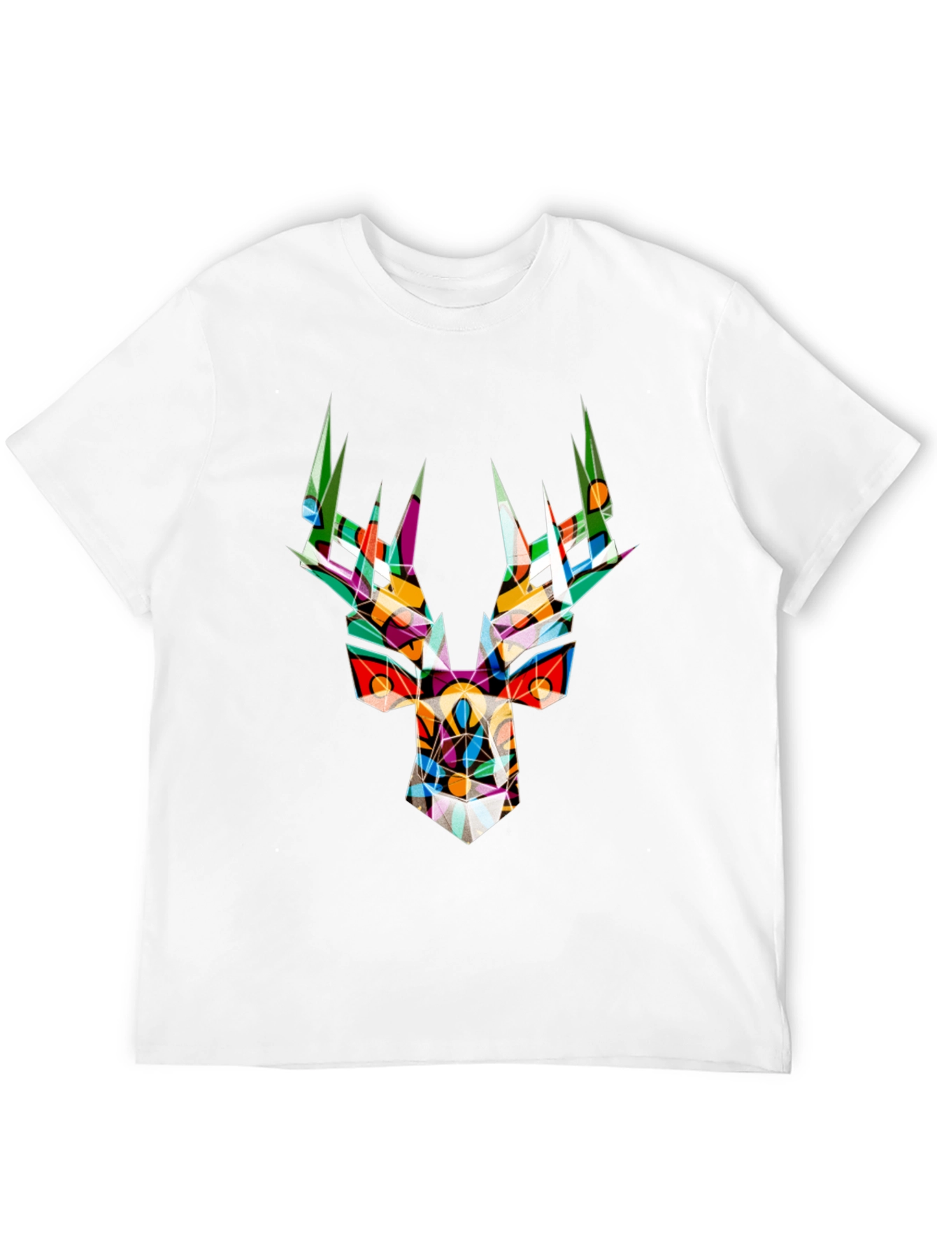 Abstract Geometric Deer Head Graphic Tee