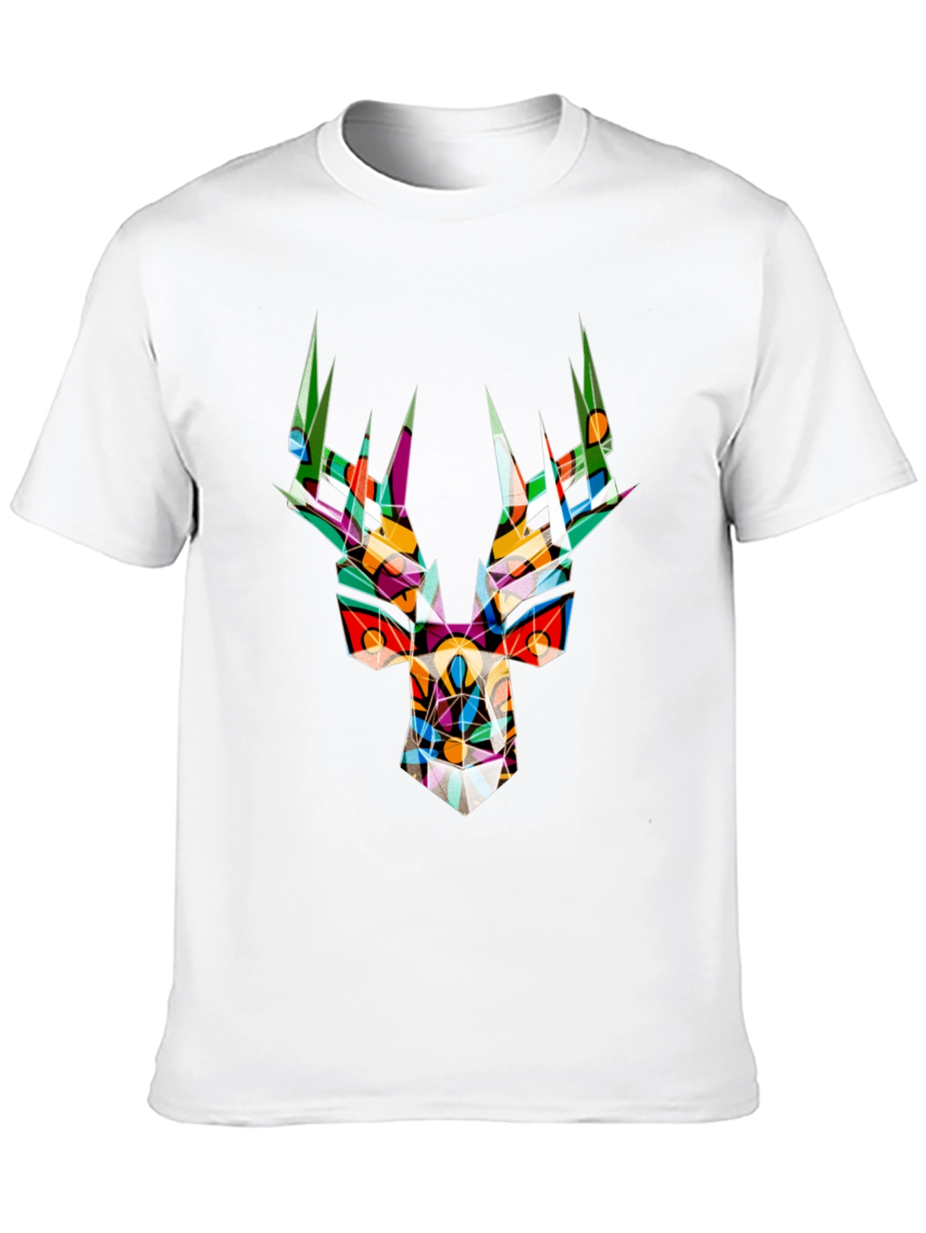 Abstract Geometric Deer Head Graphic Tee