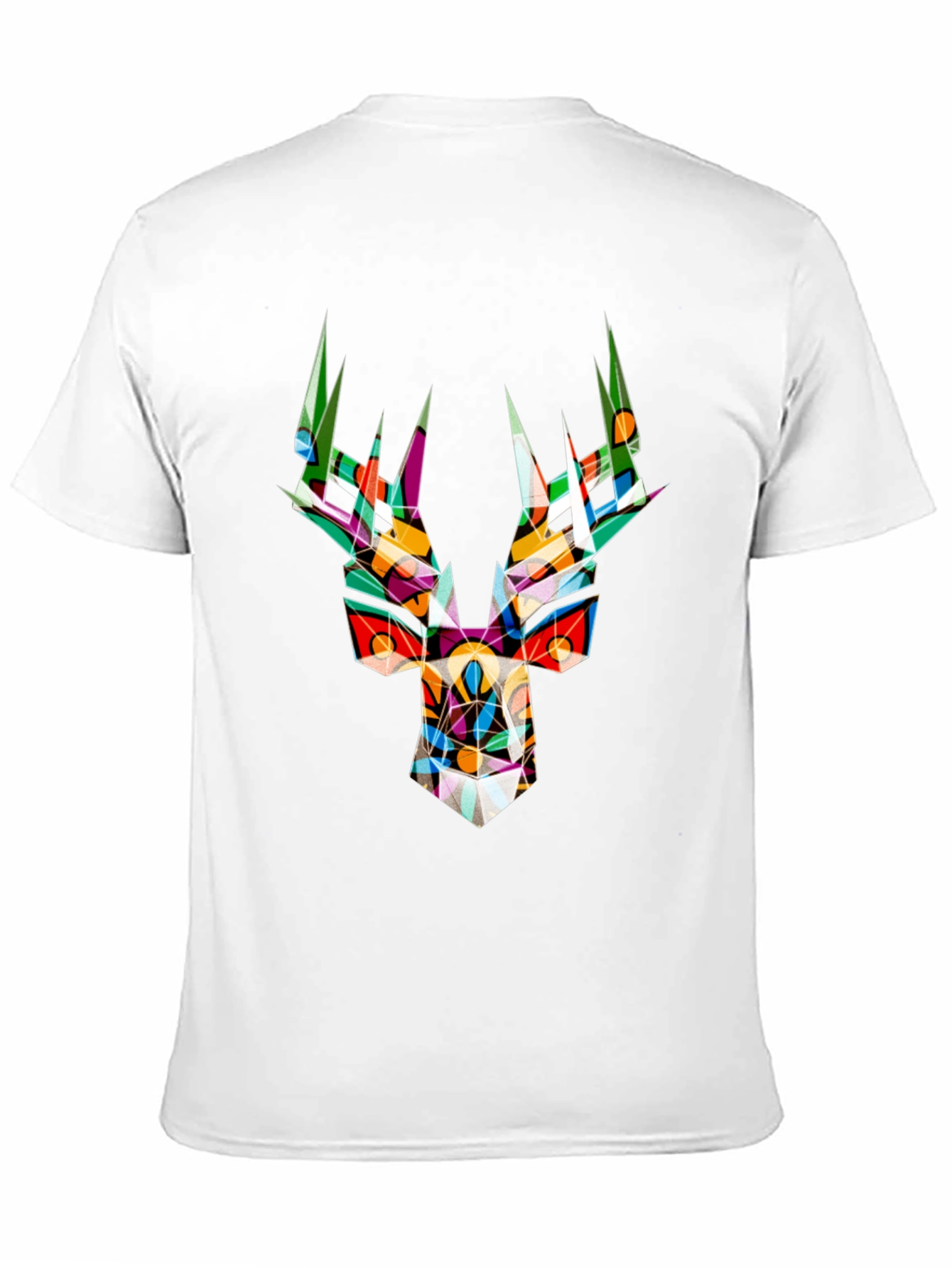 Abstract Geometric Deer Head Graphic Tee