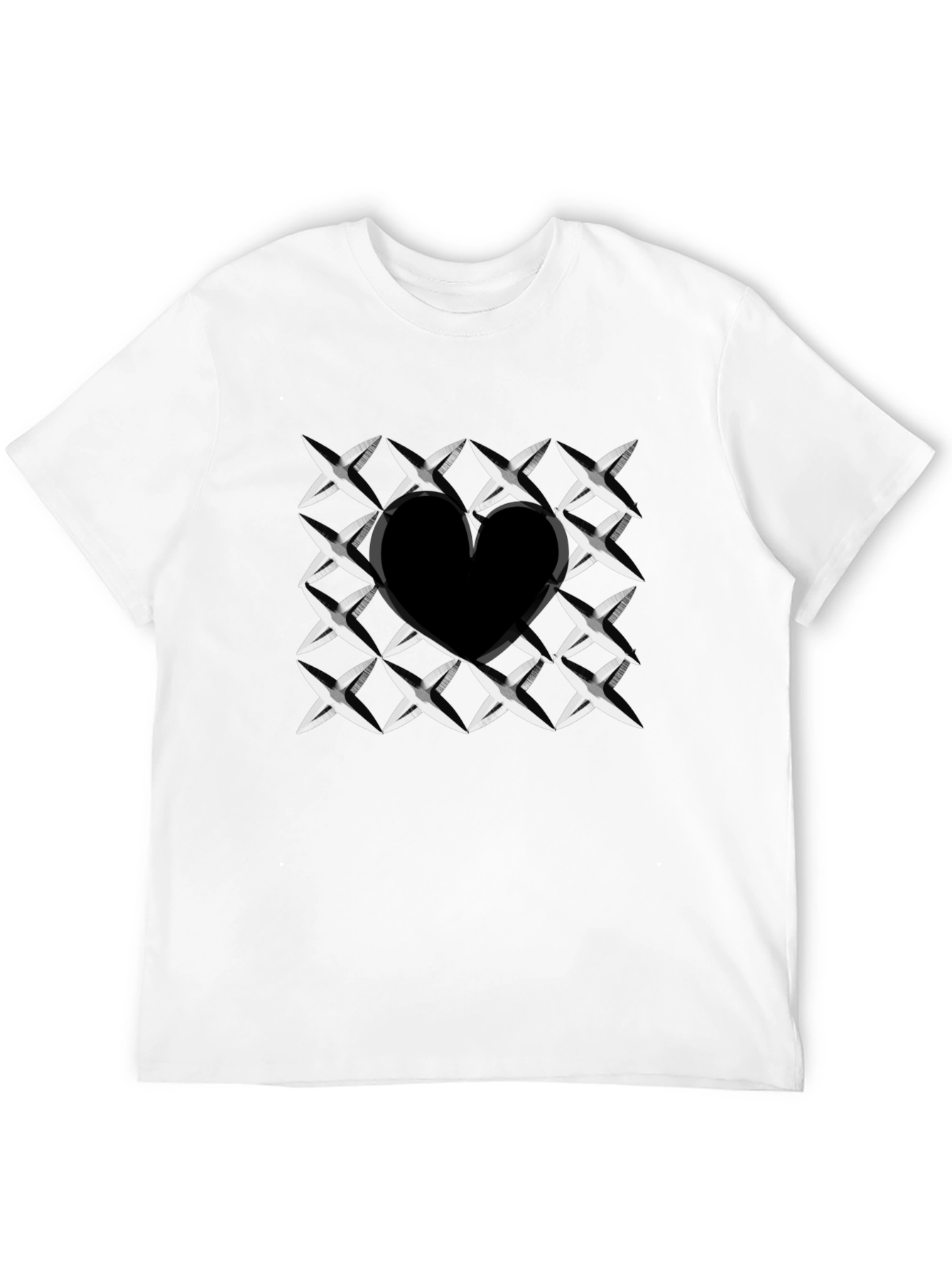 Heart Cutout T-Shirt - Stylish Black Graphic Tee