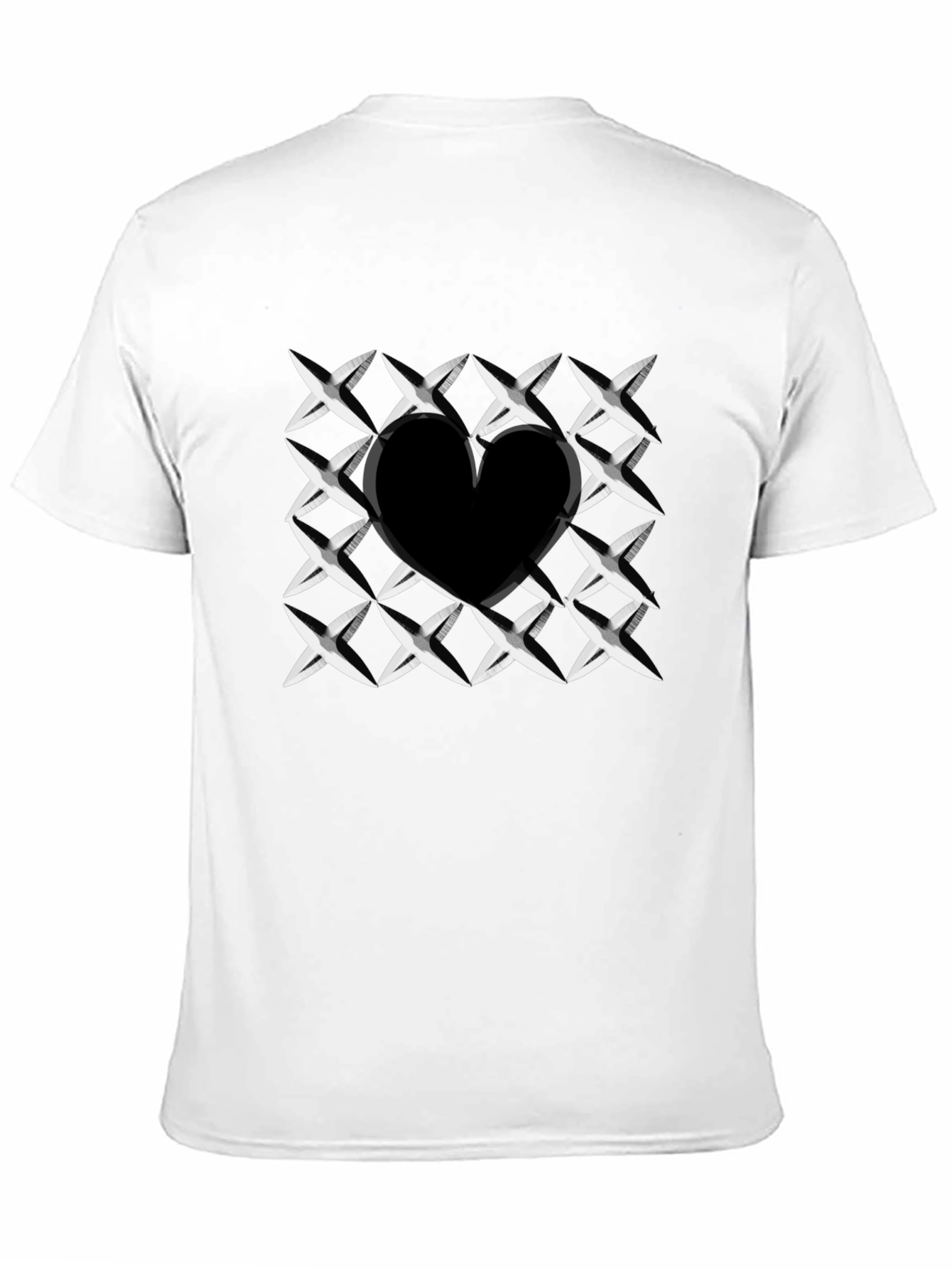 Heart Cutout T-Shirt - Stylish Black Graphic Tee