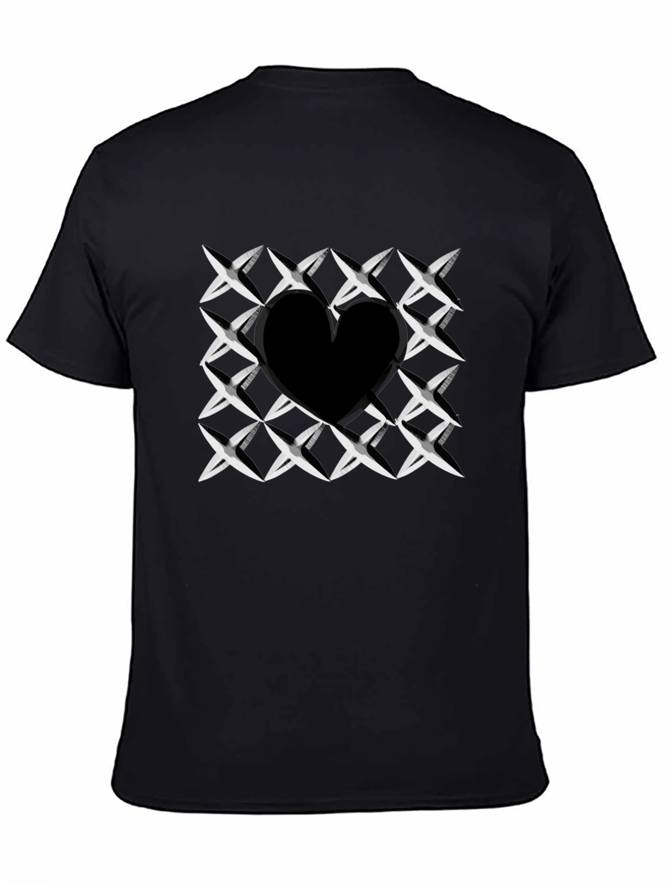 Heart Cutout T-Shirt - Stylish Black Graphic Tee