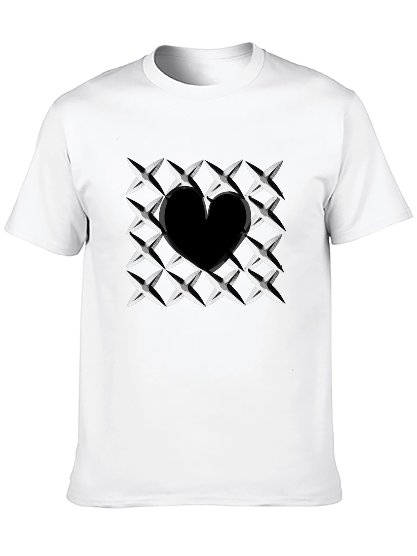Heart Cutout T-Shirt - Stylish Black Graphic Tee