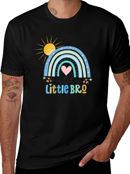 Hello Little Bro T-Shirt Rainbow Design