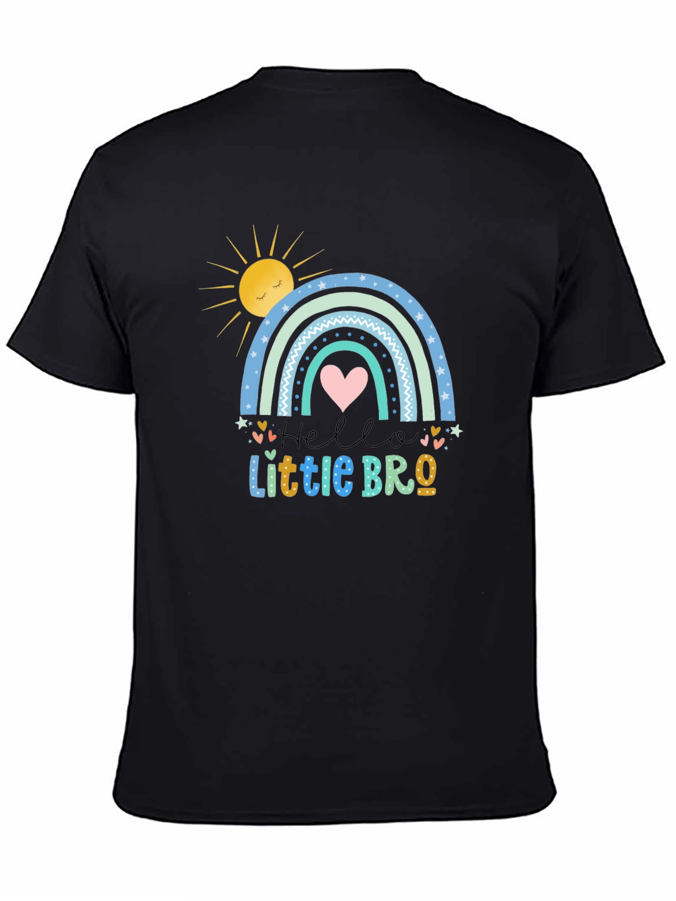 Hello Little Bro T-Shirt Rainbow Design