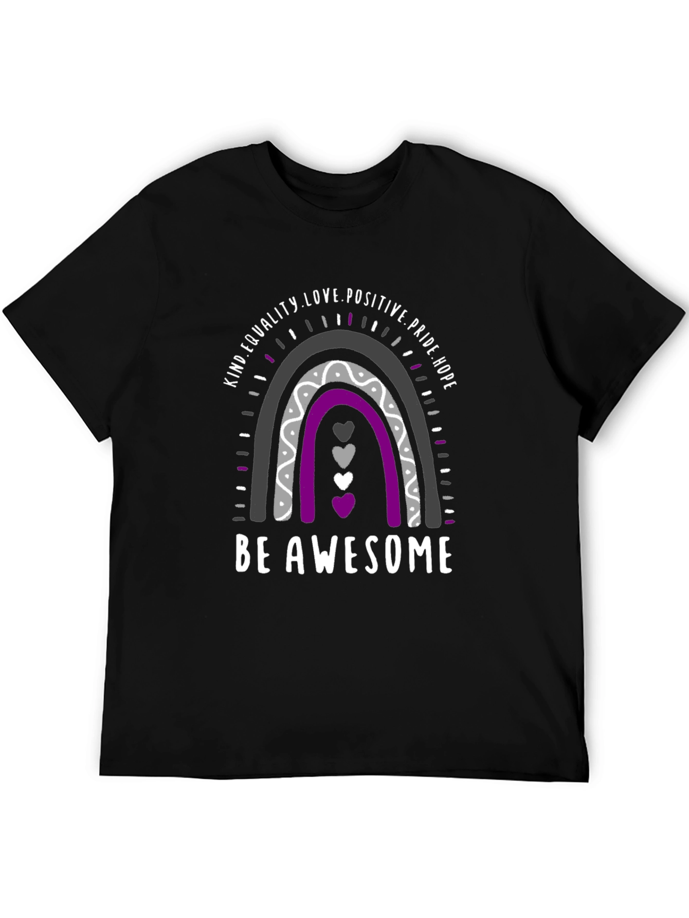 Asexual Pride Rainbow T-Shirt - Be Awesome