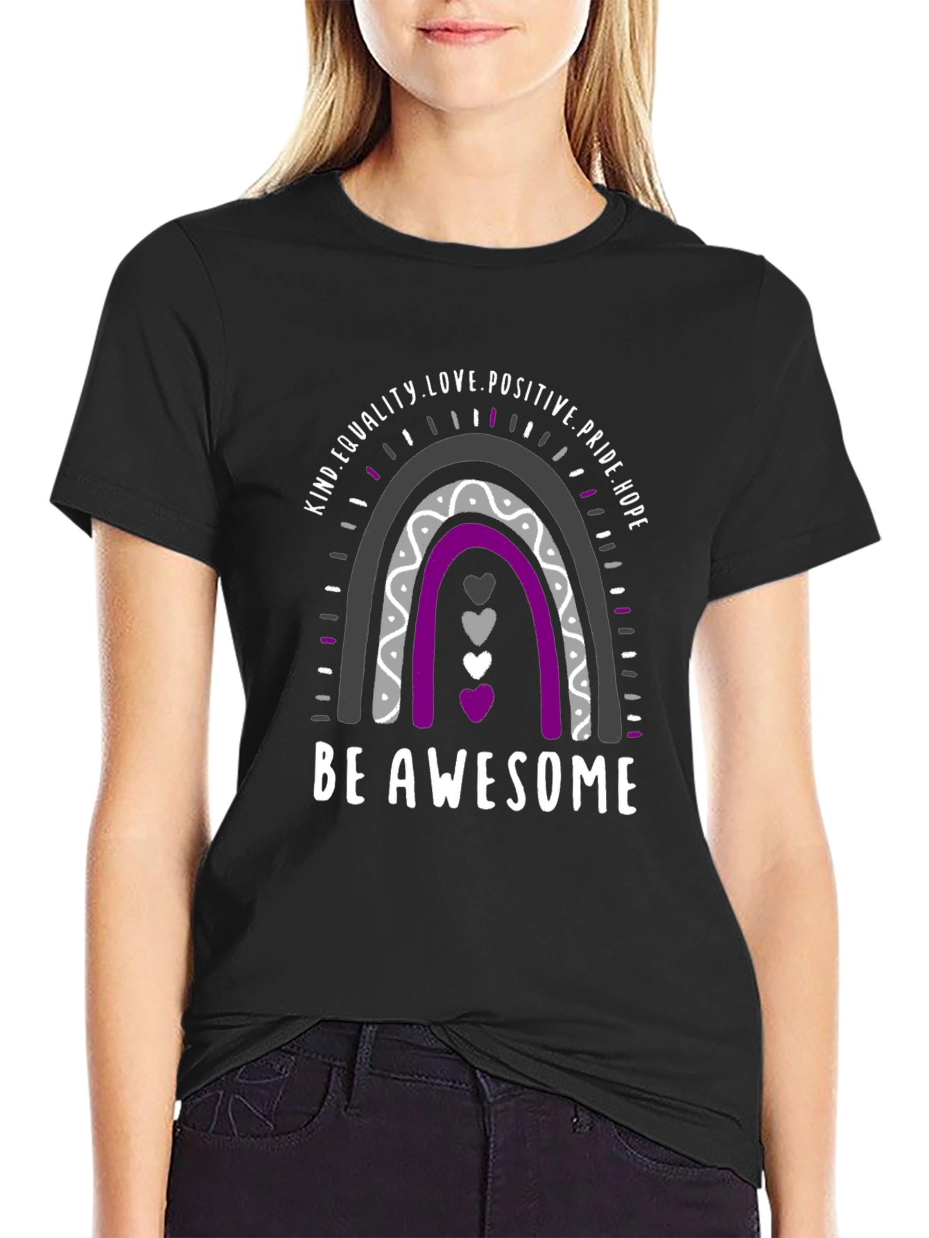 Asexual Pride Rainbow T-Shirt - Be Awesome