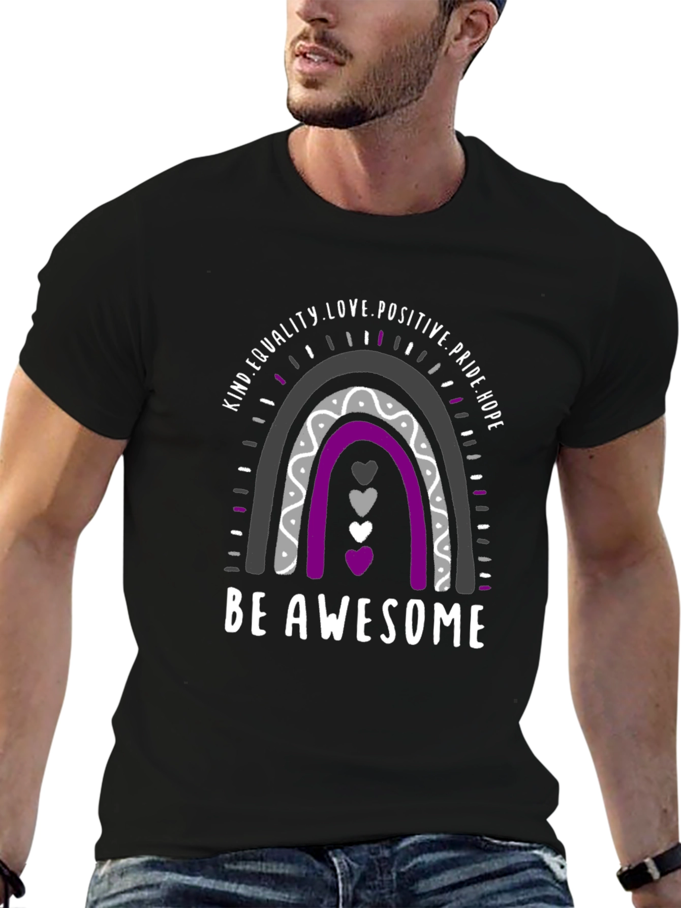 Asexual Pride Rainbow T-Shirt - Be Awesome