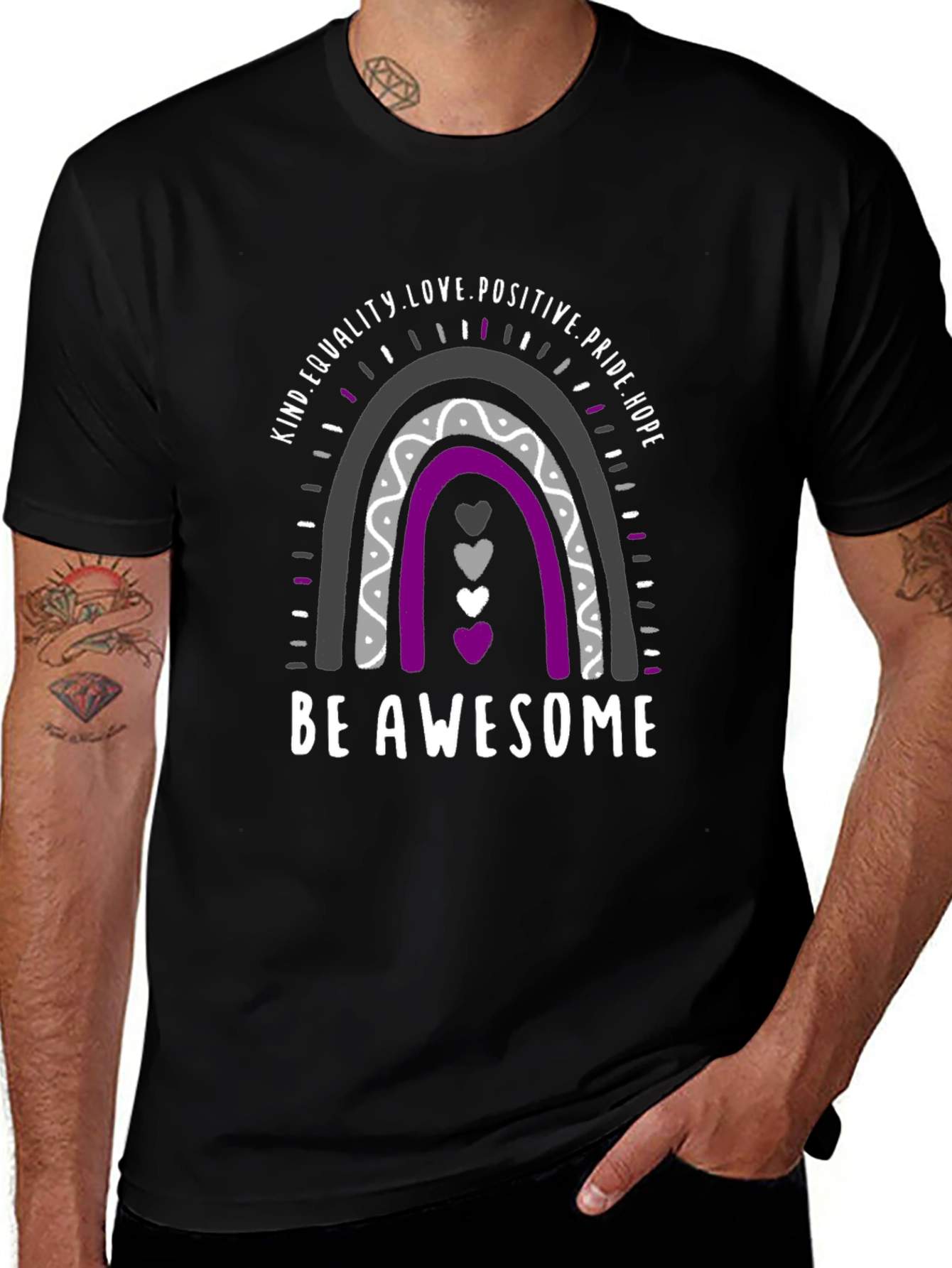 Asexual Pride Rainbow T-Shirt - Be Awesome