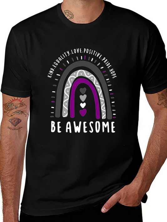 Asexual Pride Rainbow T-Shirt - Be Awesome