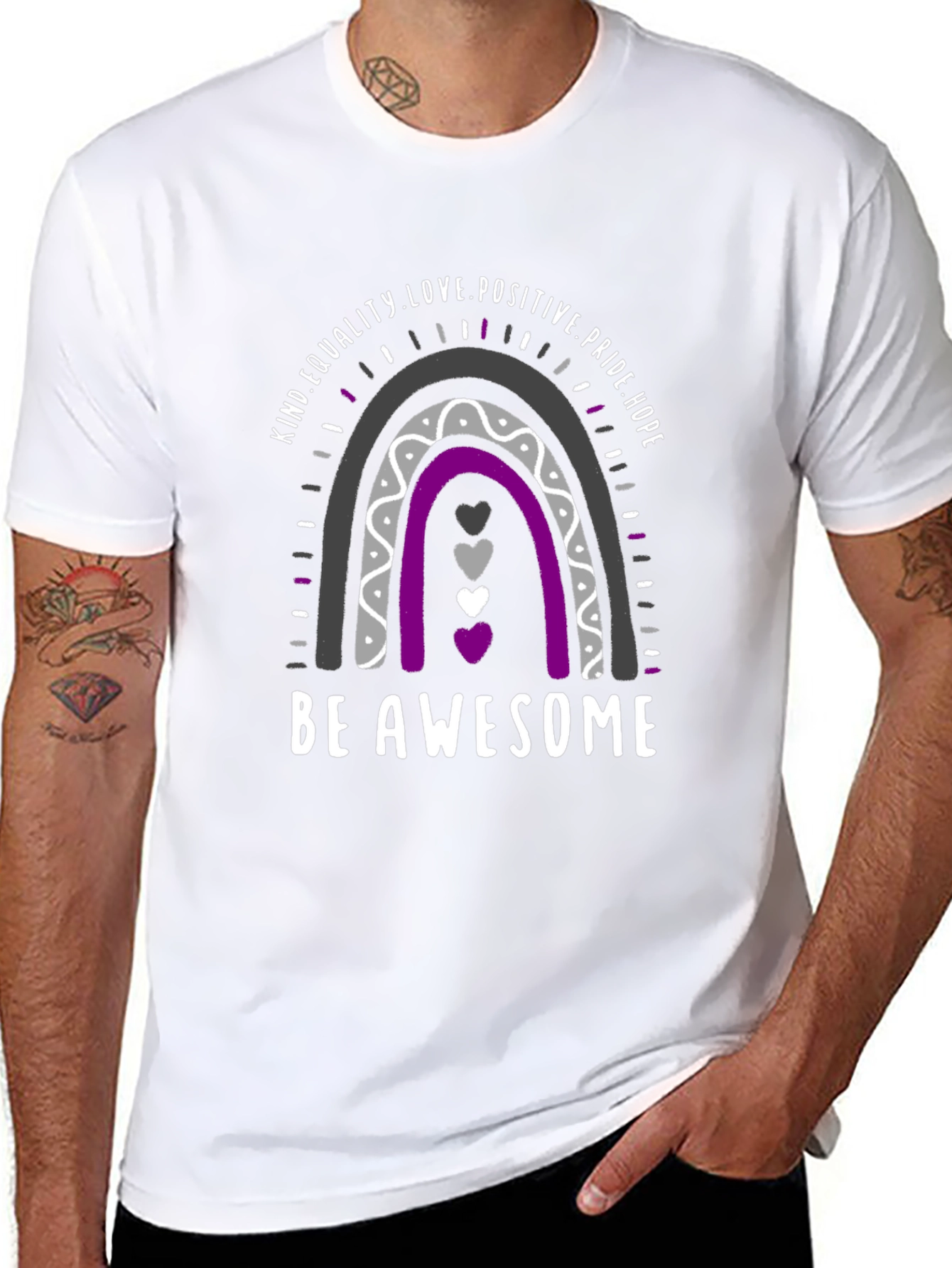 Asexual Pride Rainbow T-Shirt - Be Awesome