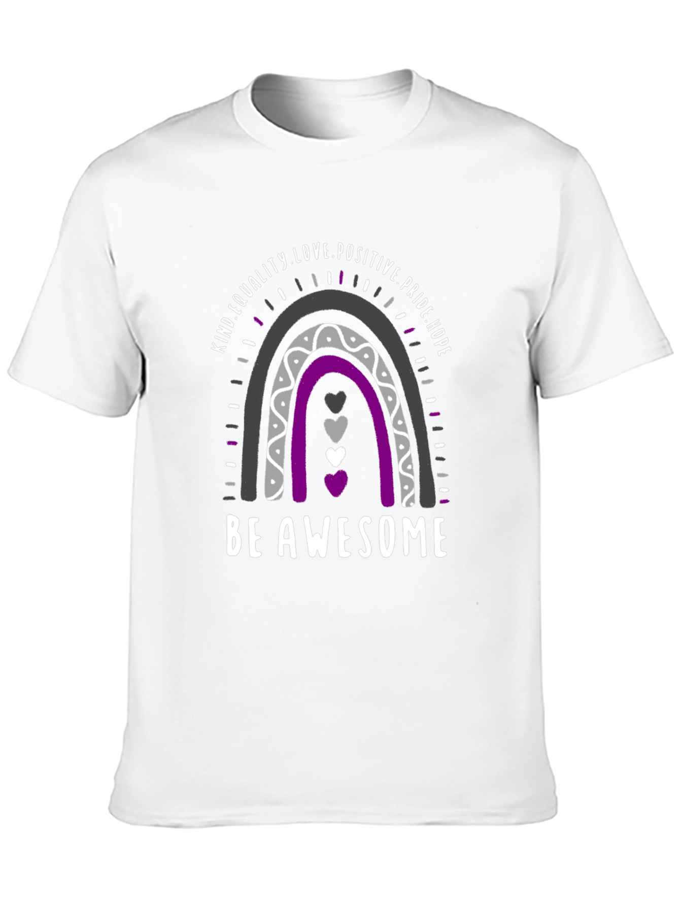 Asexual Pride Rainbow T-Shirt - Be Awesome
