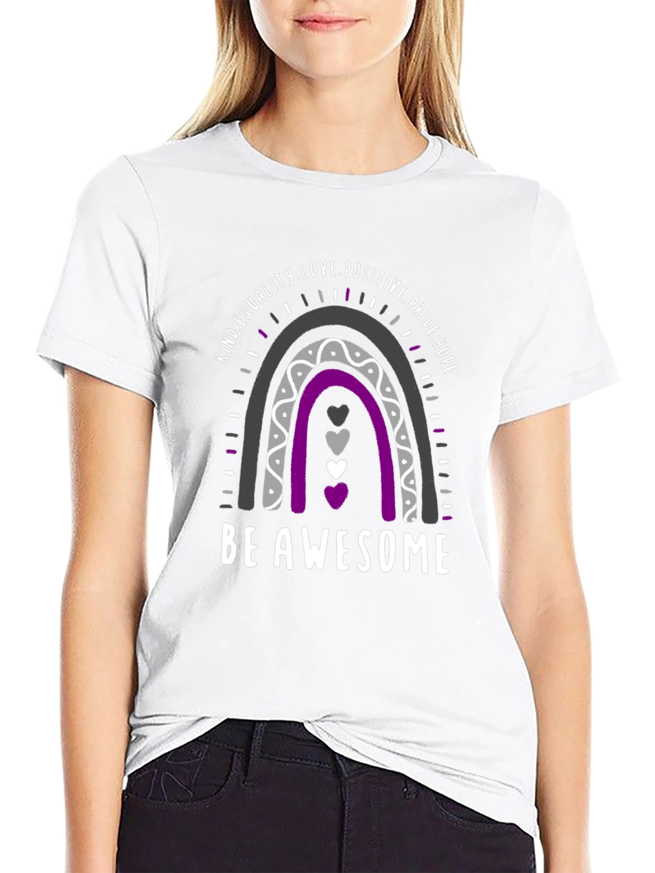 Asexual Pride Rainbow T-Shirt - Be Awesome