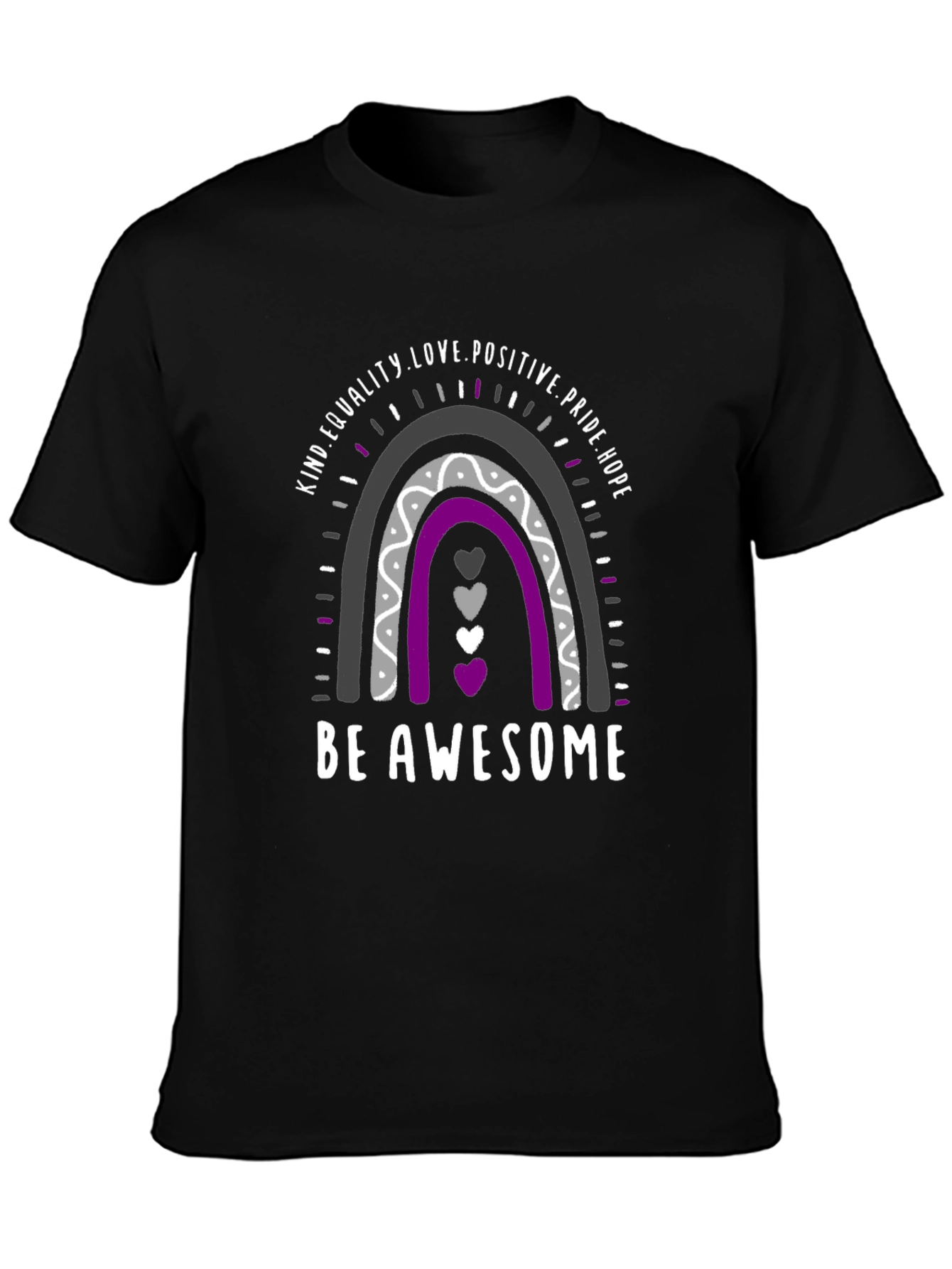 Asexual Pride Rainbow T-Shirt - Be Awesome