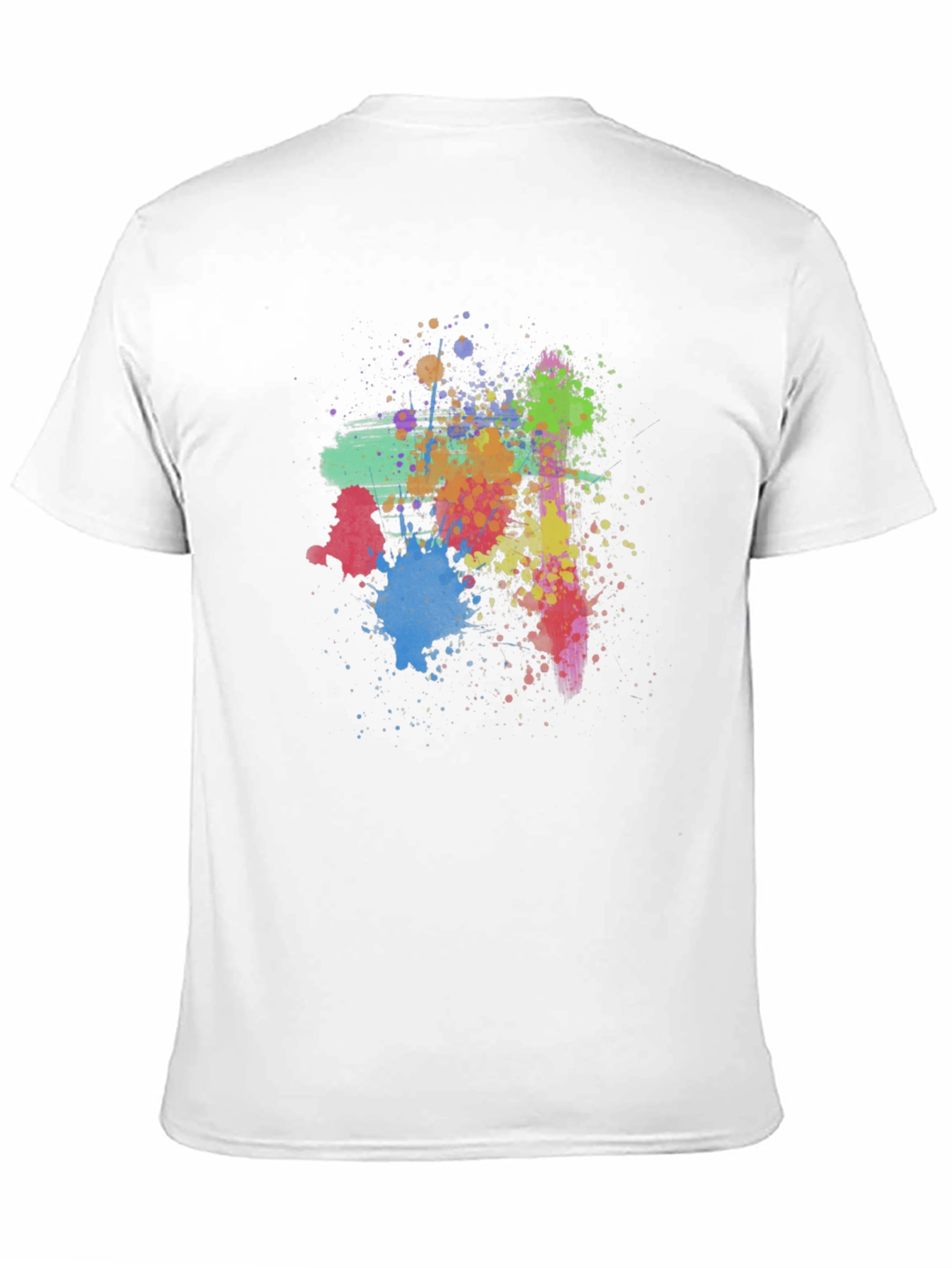 Abstract Paint Splatter Graphic Tee - Casual Black T-Shirt