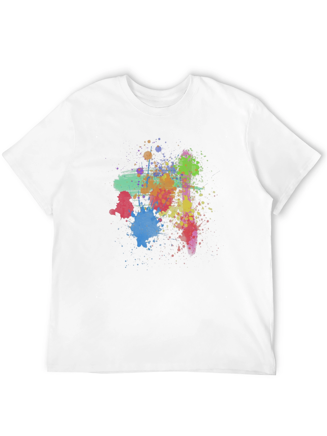 Abstract Paint Splatter Graphic Tee - Casual Black T-Shirt