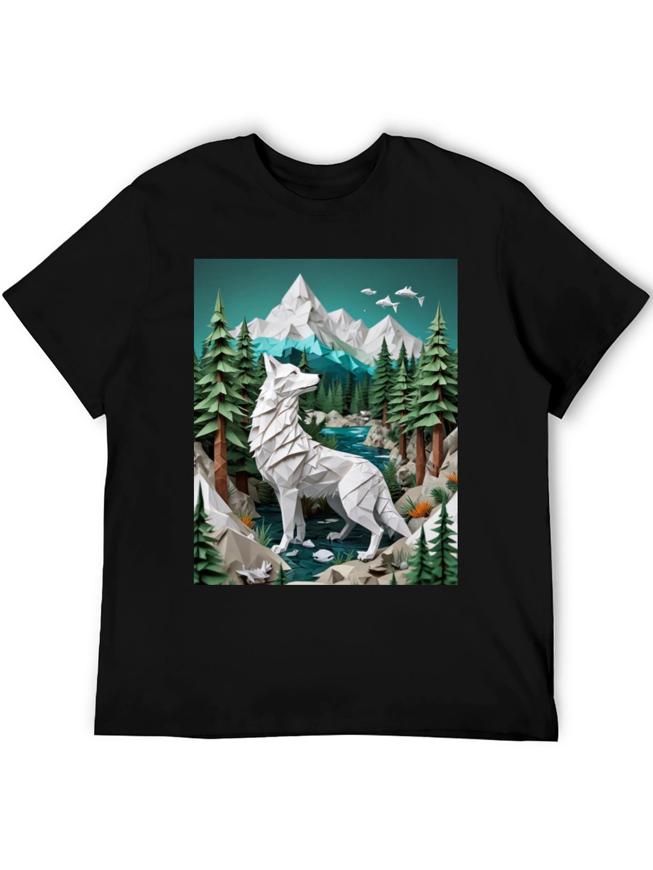 Geometric Wolf Graphic Tee - Wilderness Design