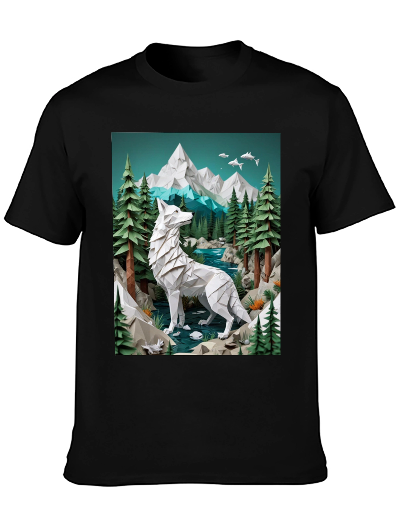 Geometric Wolf Graphic Tee - Wilderness Design