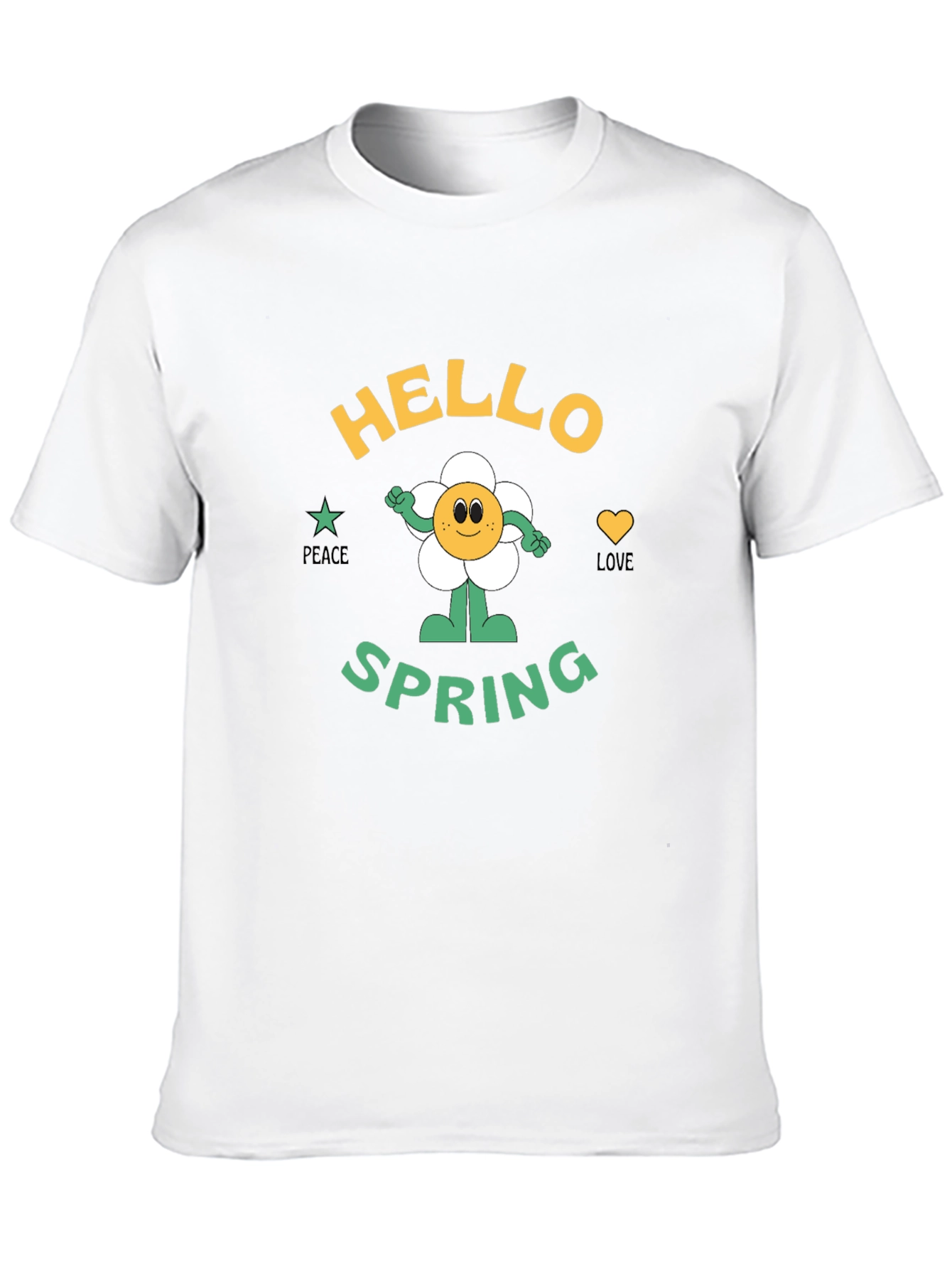 Hello Spring Graphic T-Shirt - Peace & Love!